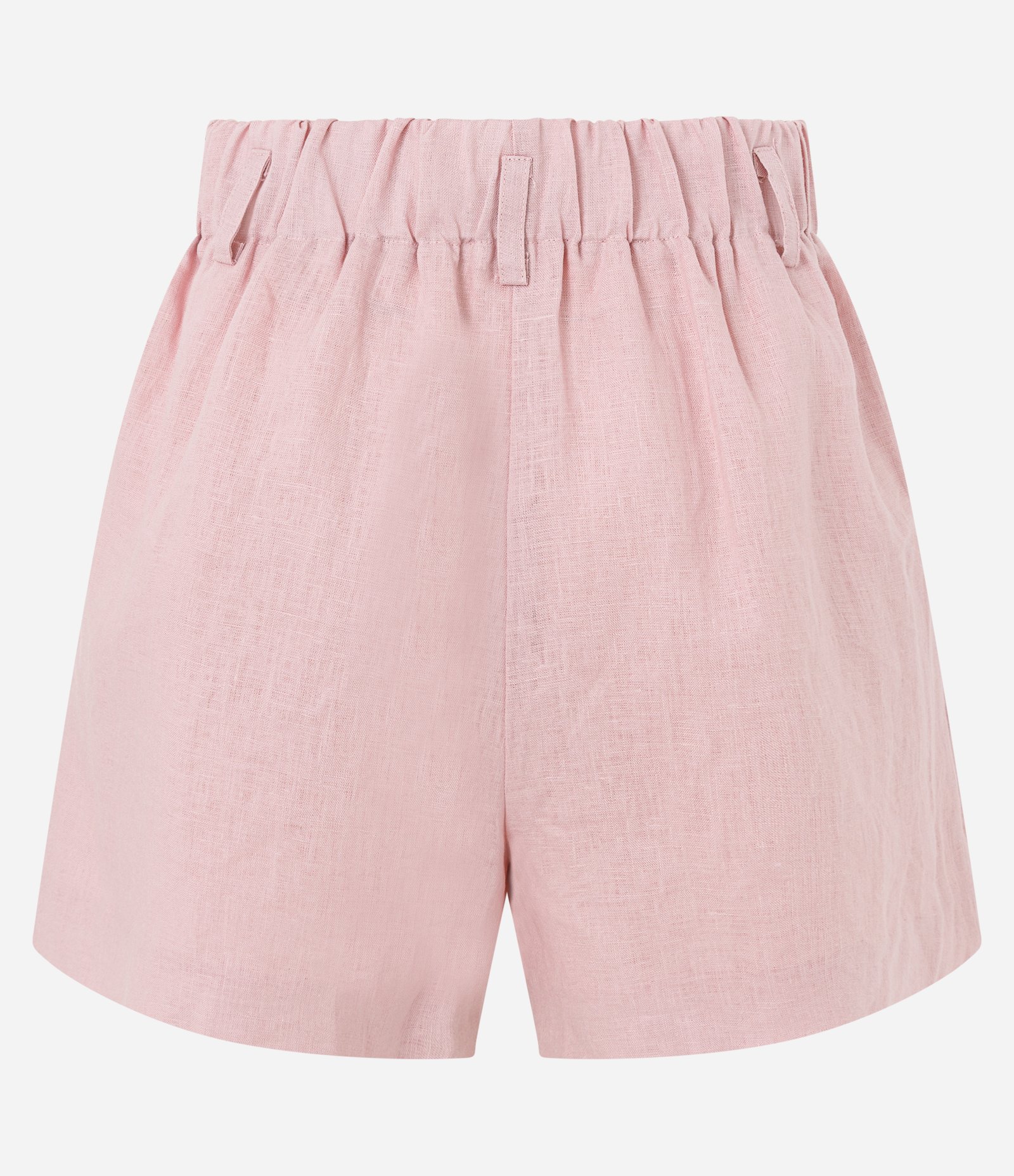Short Reto Cintura Alta em Linho com Pences e Bolsos Rosa 7