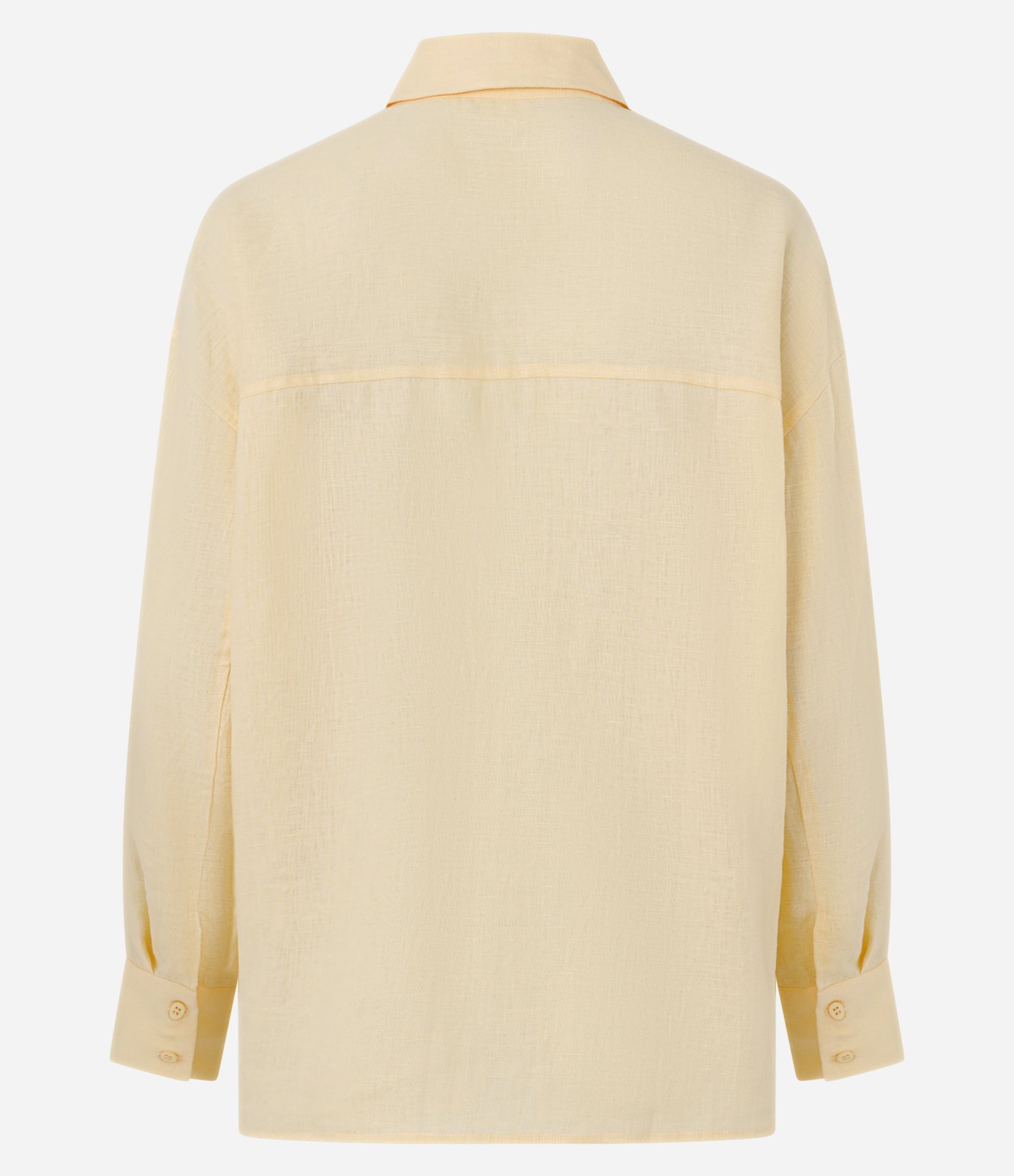 Camisa Oversized em Linho com Bolso no Peito Amarelo 6