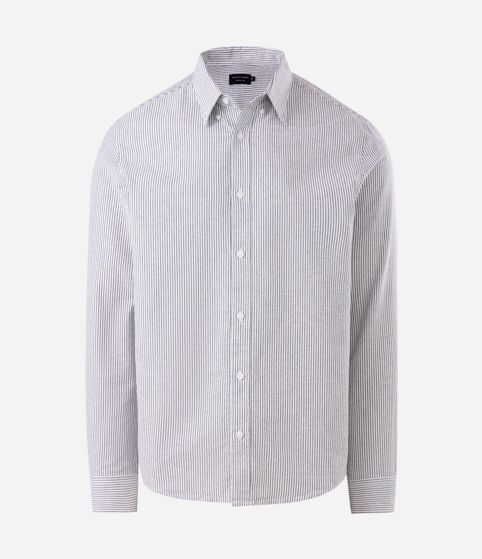 Camisa Regular Oxford em Algodão Listrada Azul 1