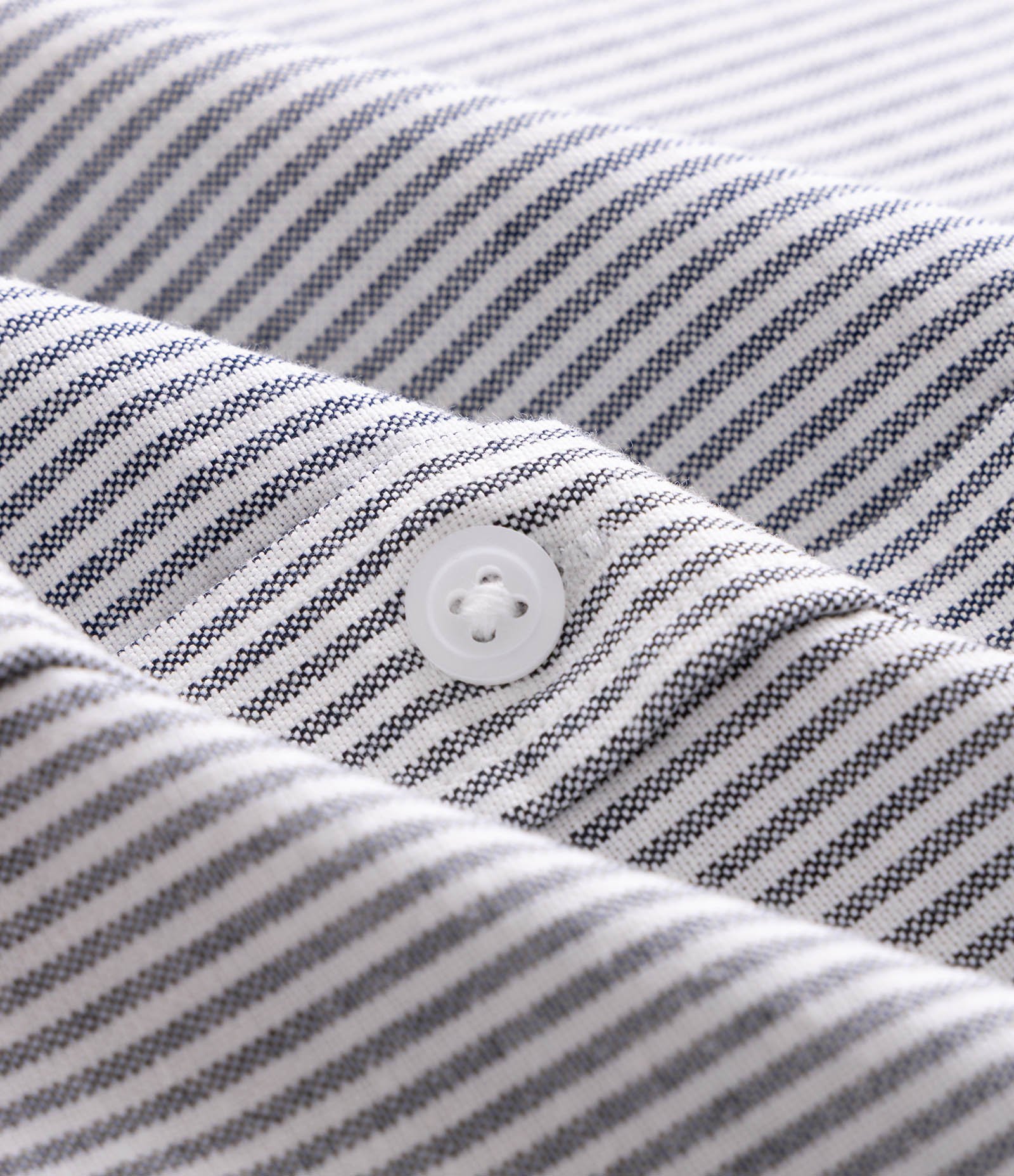 Camisa Regular Oxford em Algodão Listrada Azul 3