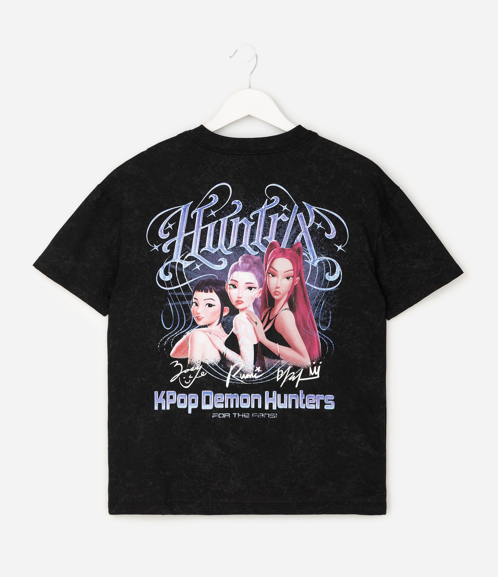 Camiseta Oversized Infantil com Estampa Guerreiras K-Pop – Tam 5 a 16 Anos Preto 2