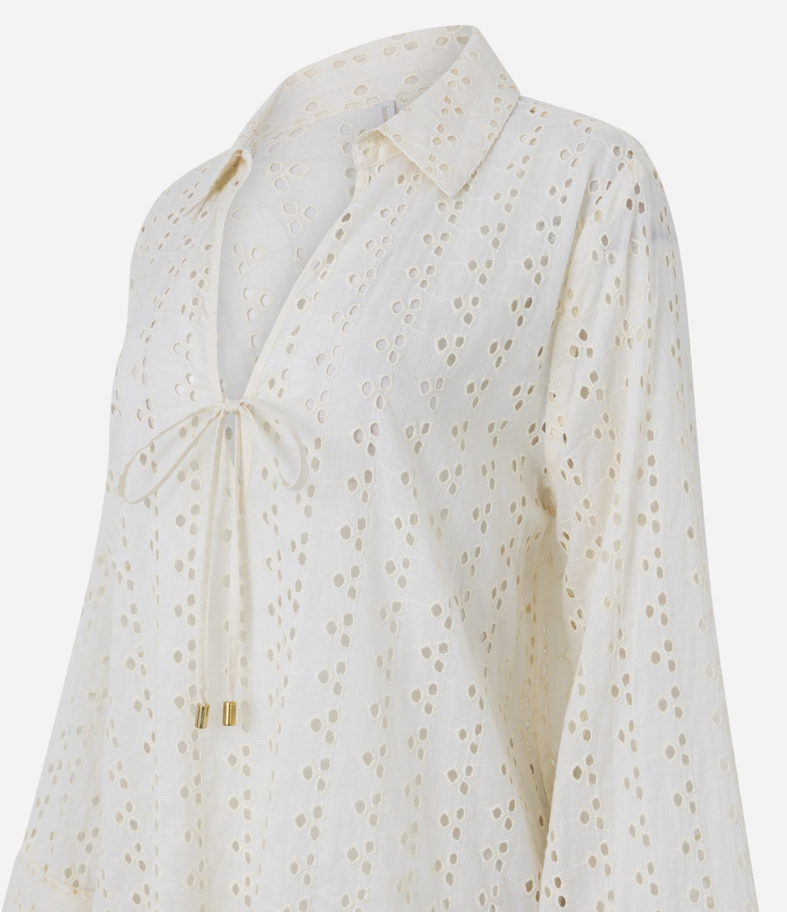 Bata Laise Texturizada com Pesponto e Amarração Branco 6