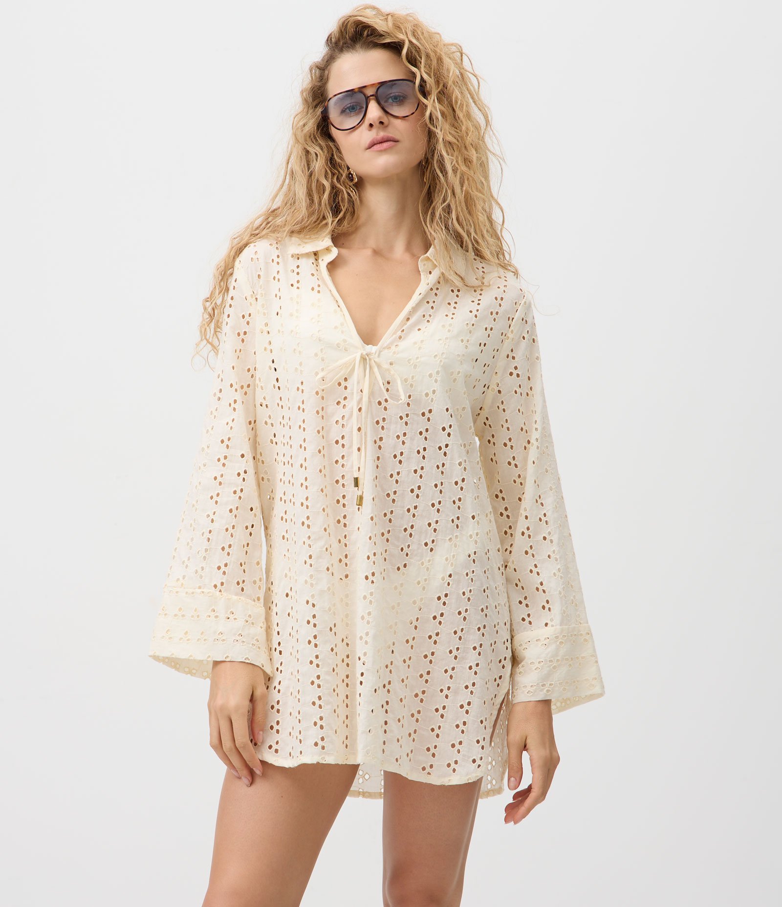 Bata Laise Texturizada com Pesponto e Amarração Branco 1