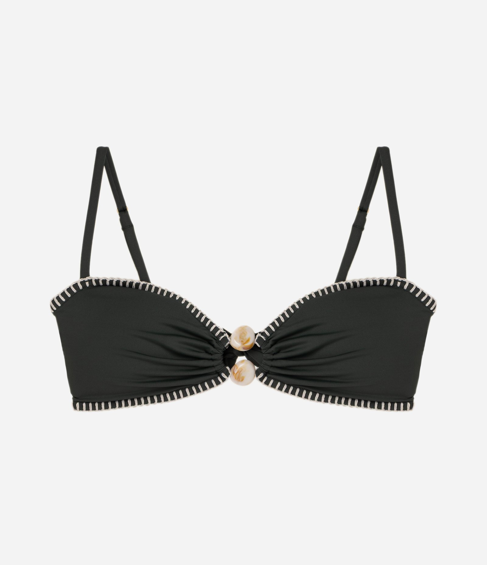 Biquíni Top Bandeau com Pedra Central Verde 5