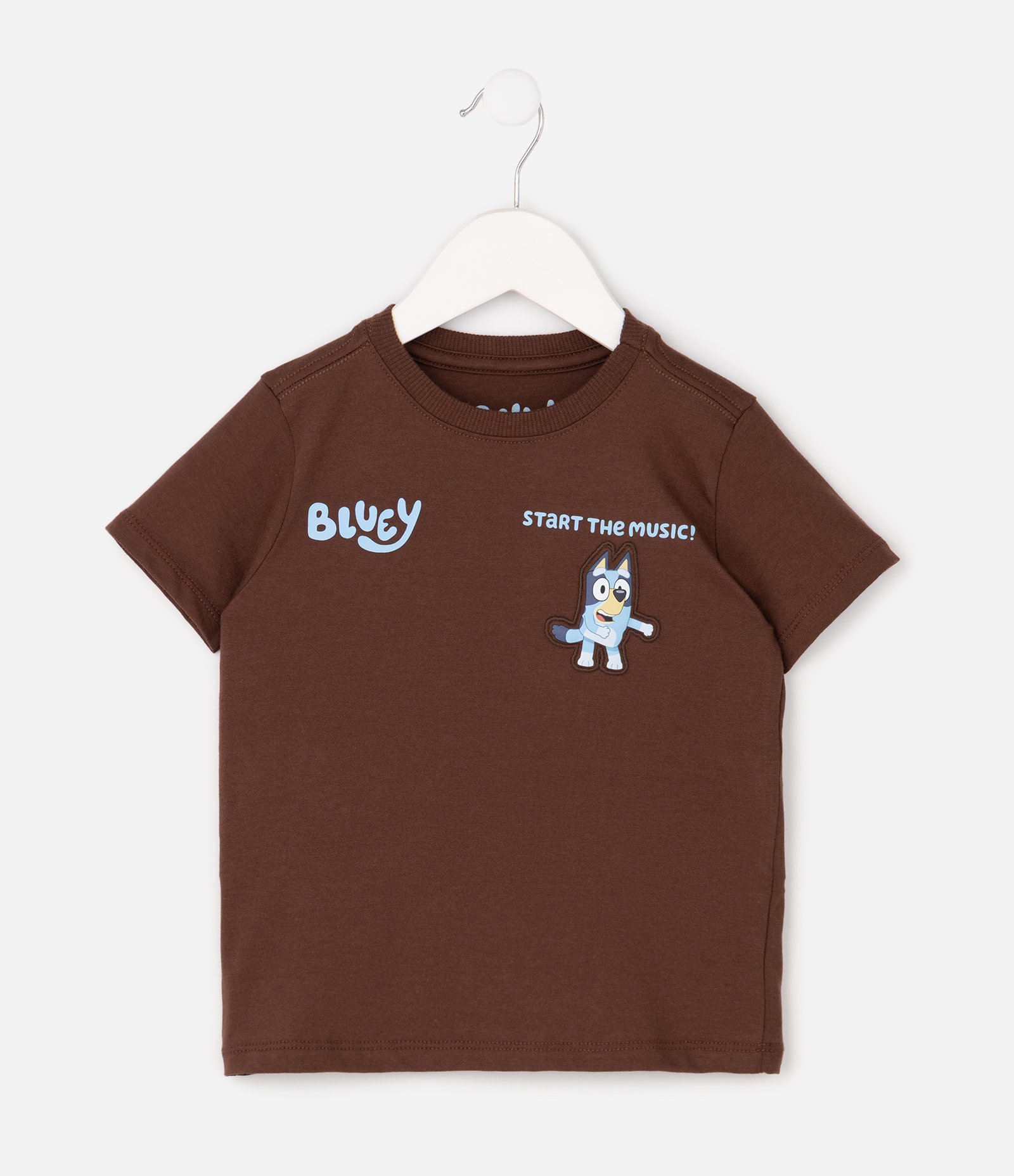 Camiseta em Algodão com Bordado Interativo Bluey Infantil - Tam 2 a 6 Marrom 2