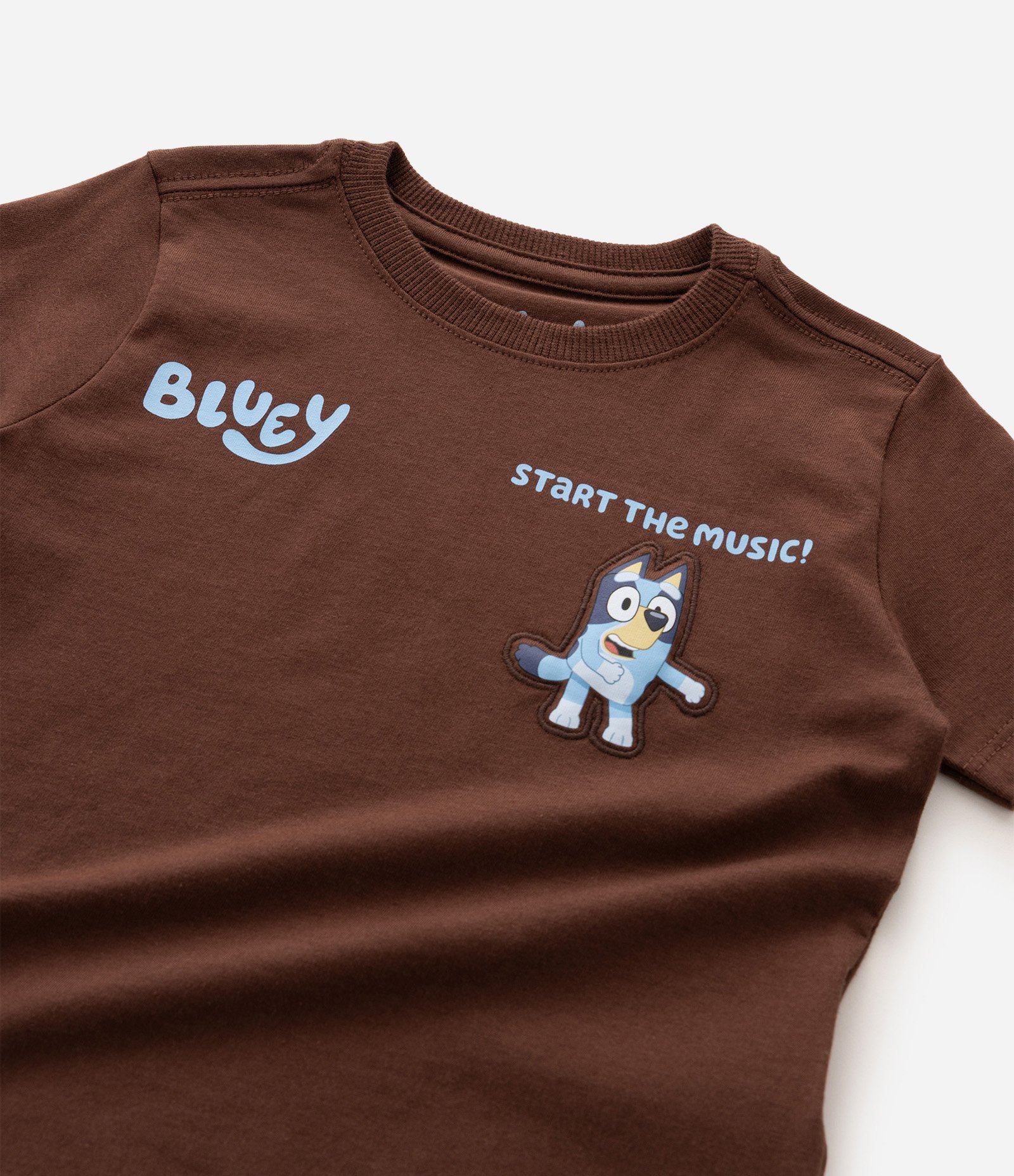 Camiseta em Algodão com Bordado Interativo Bluey Infantil - Tam 2 a 6 Marrom 5