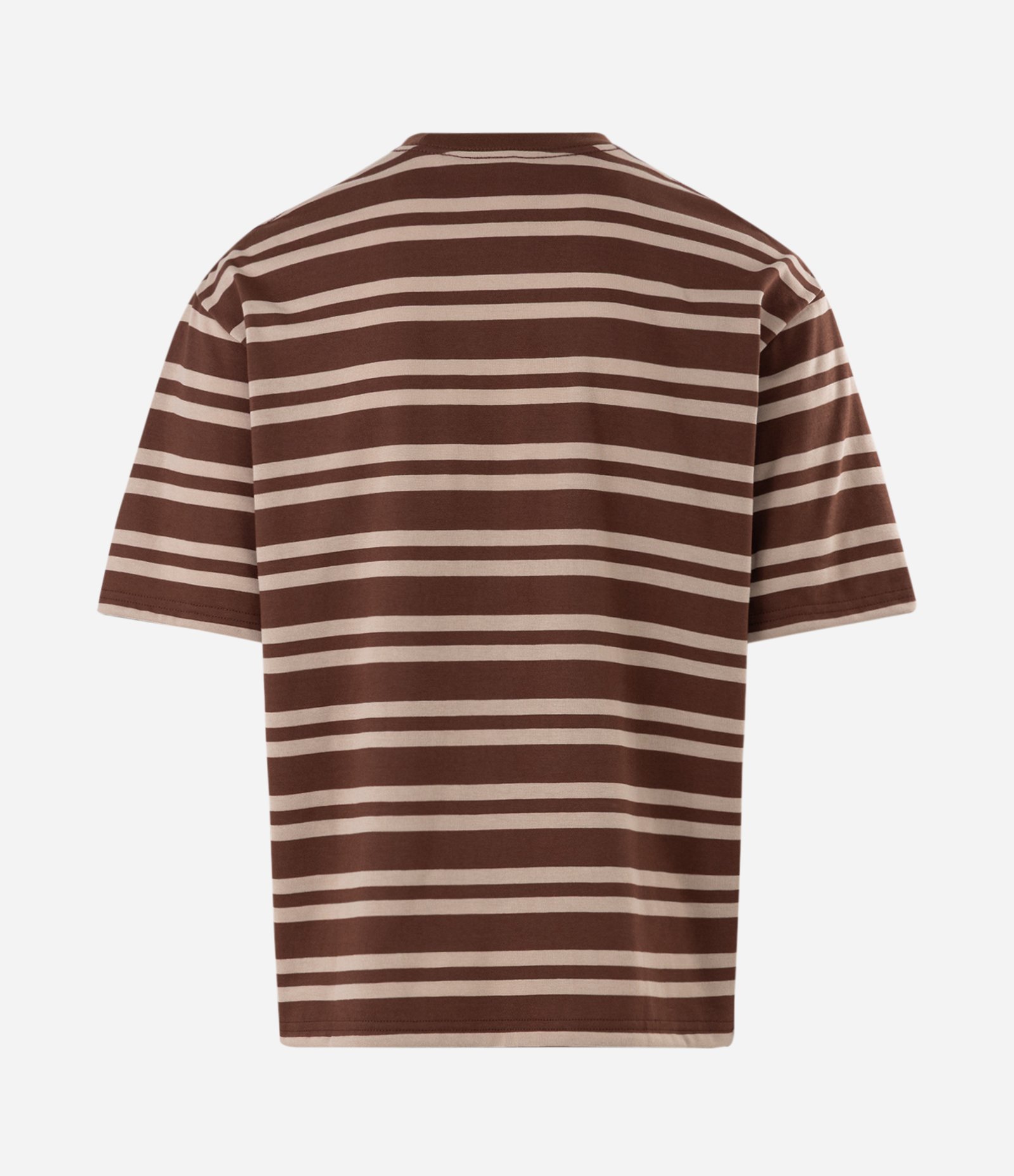 Camiseta Listrada Fio Tinto Algodão Marrom 2