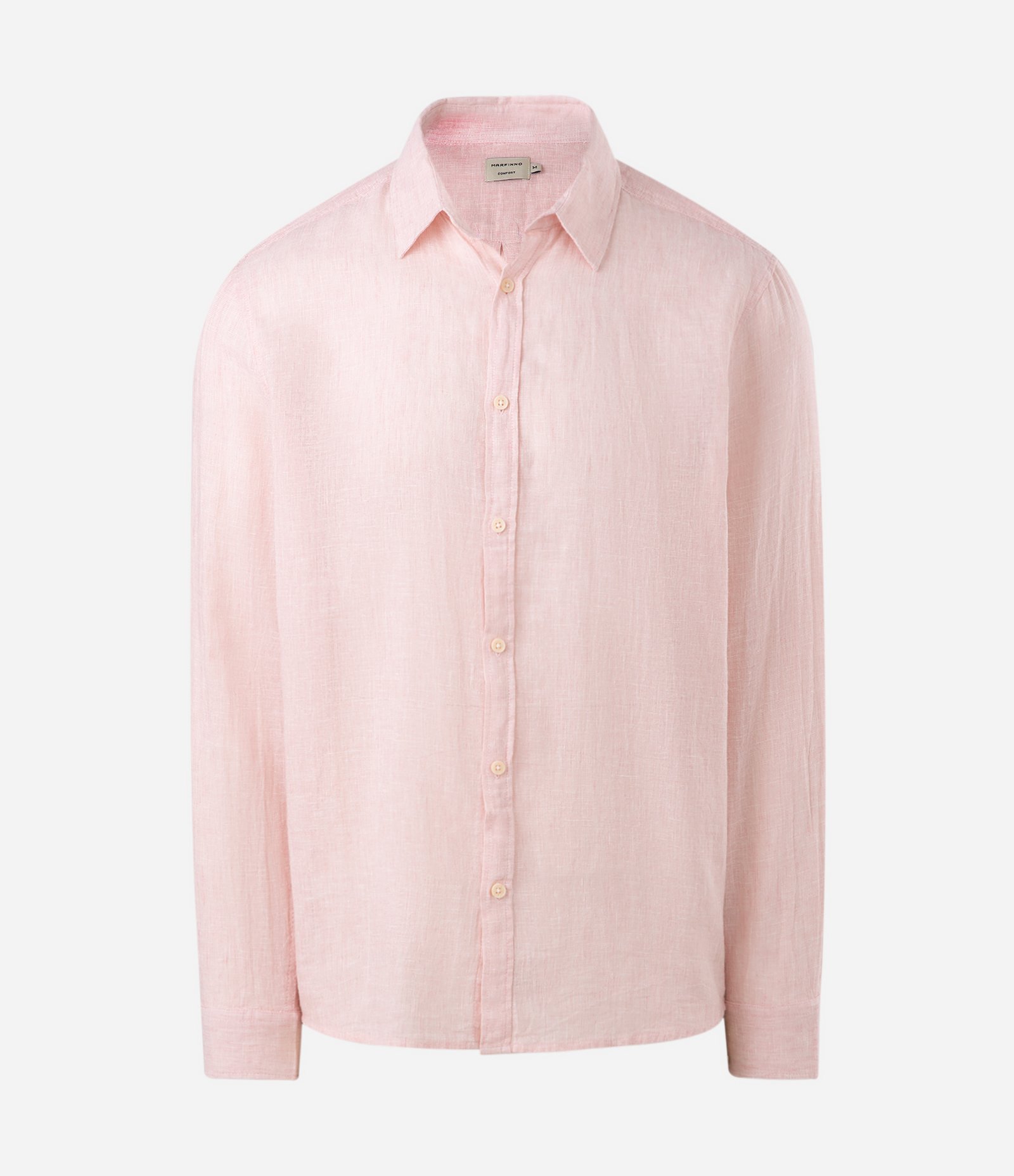 Camisa em Linho Crepe com Botões Frontais Rosa 5