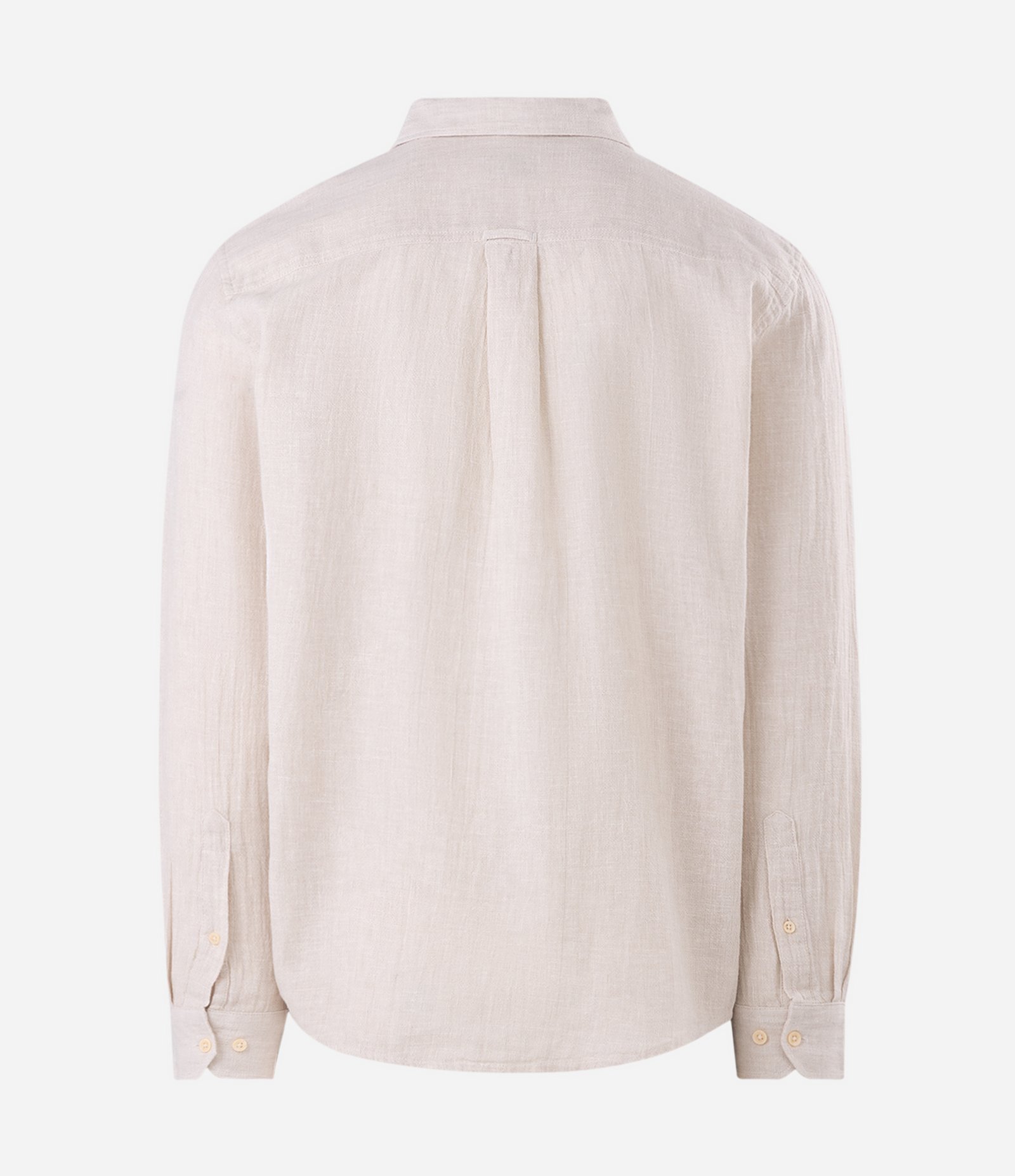 Camisa em Linho Crepe com Botões Frontais Bege 6
