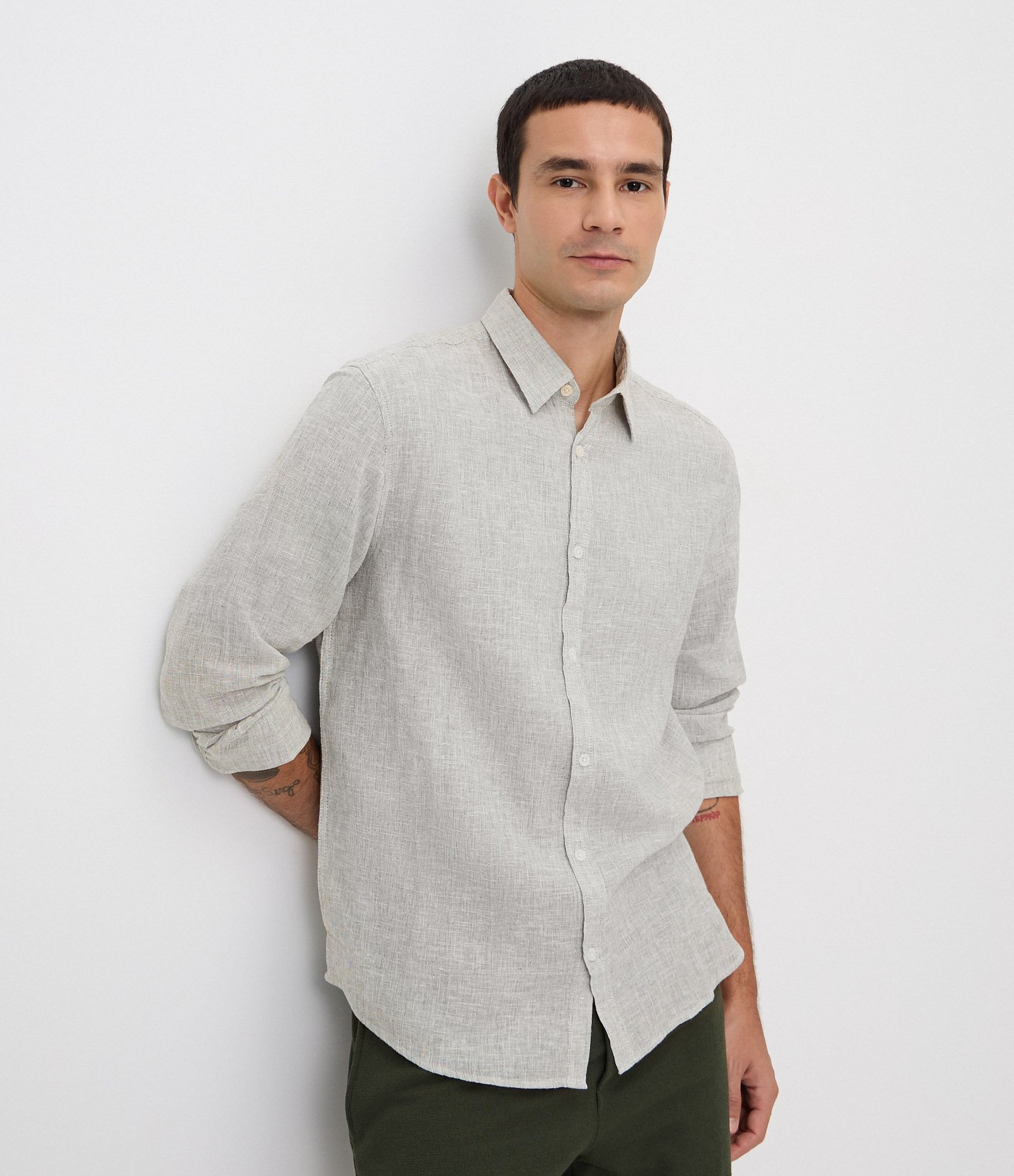 Camisa em Crepe com Botões Frontais Verde 1