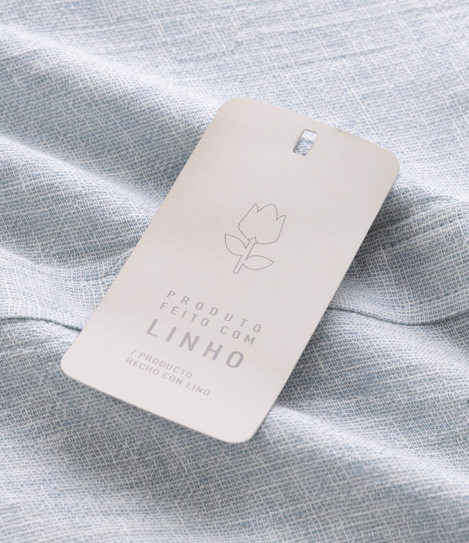 Camisa em Linho Crepe com Botões Frontais Azul Acinzentado 8
