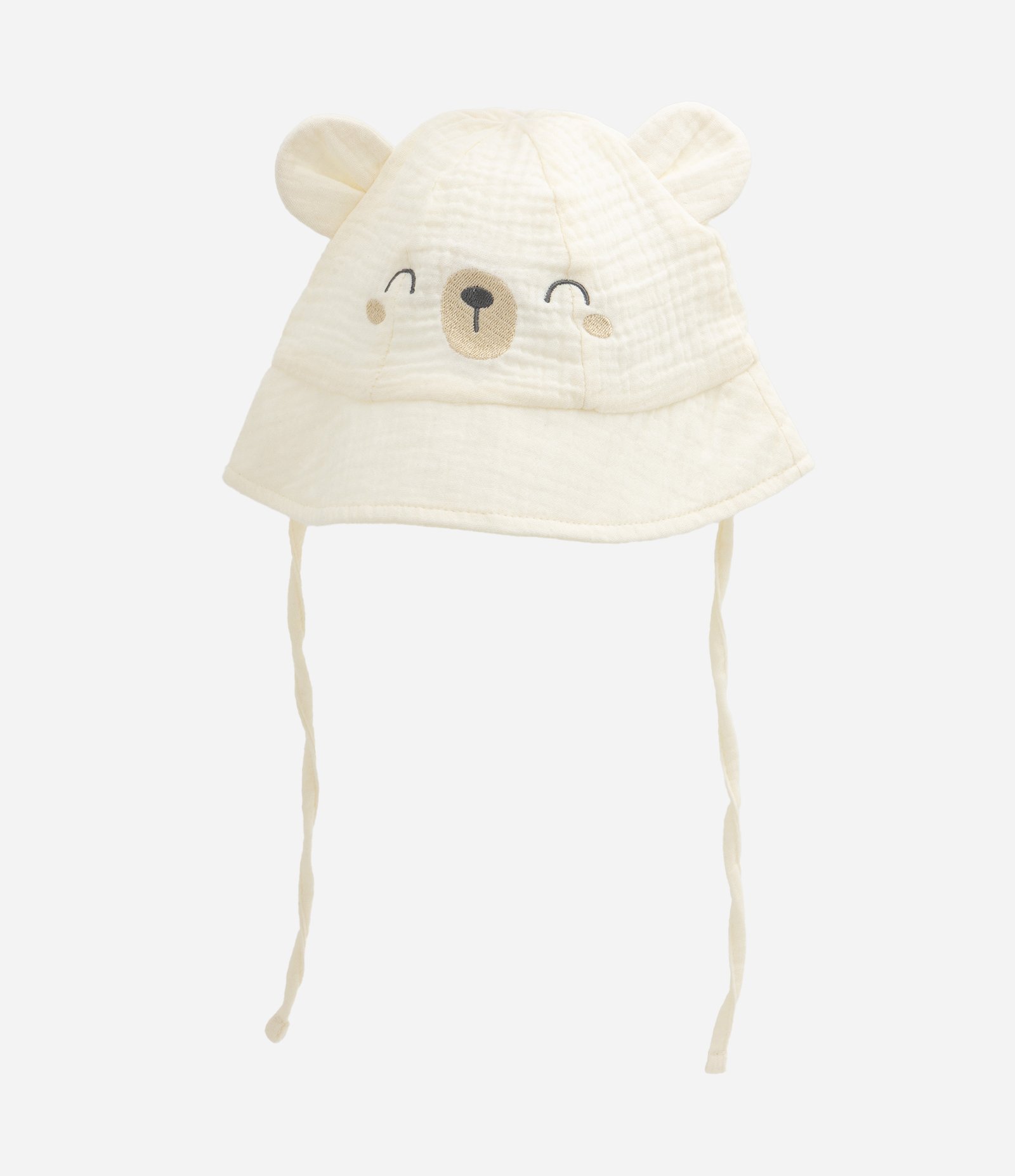 Chapeu Bucket Infantil Em Tricoline - Tam Único Bege 1