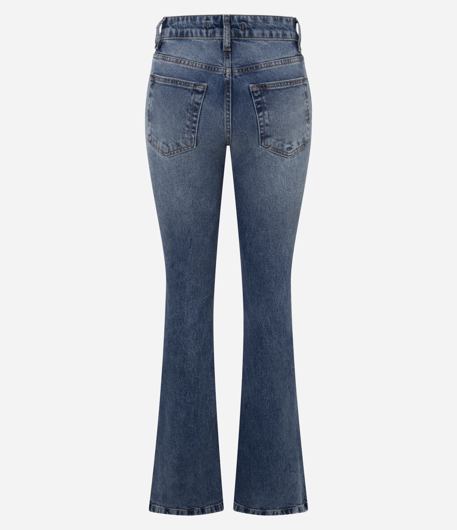 Calça Bootcut em Jeans com Cintura Baixa Azul 6