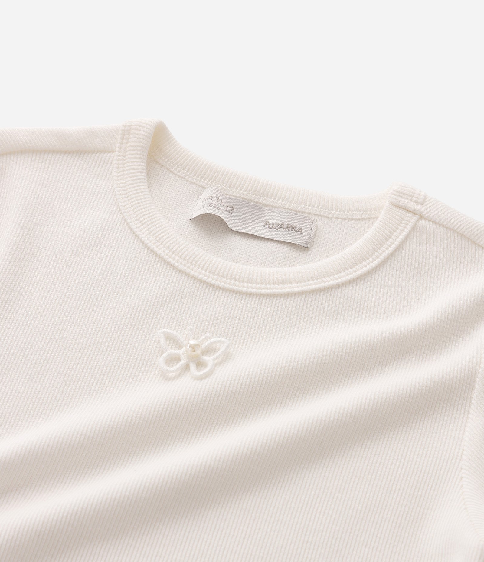 Camiseta Infantil em Algodão Floral com Bordados - Tam 5 a 16 Anos Off White 6