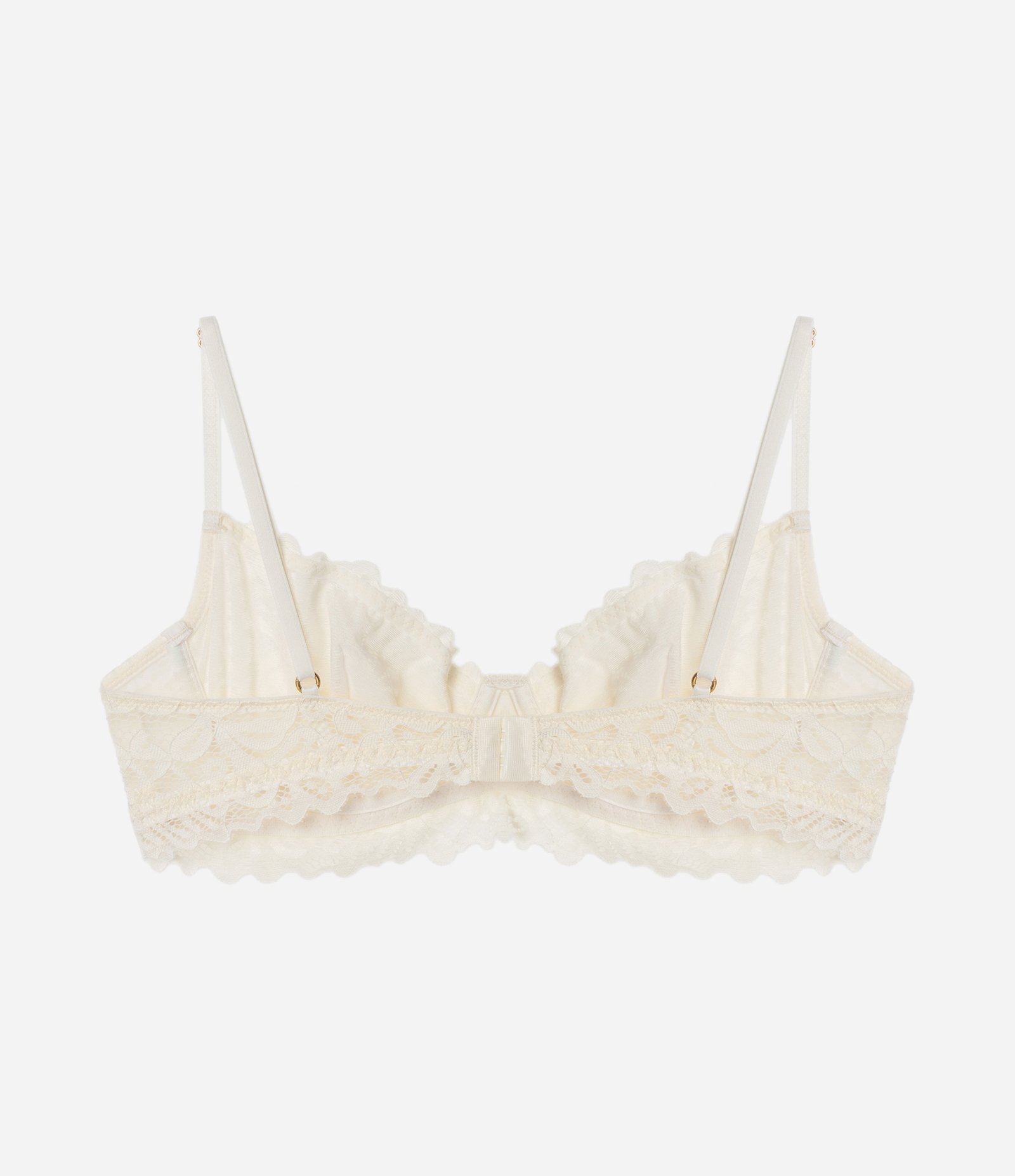 Sutiã Meia Taça sem Bojo em Renda Floral Off White 6