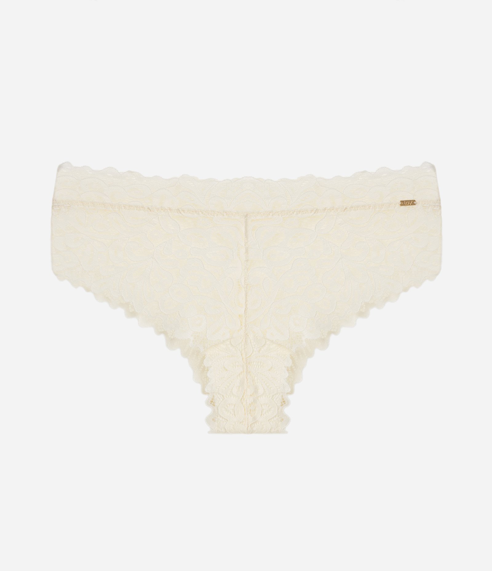 Calcinha Caleçon em Renda Floral com Transparência Off White 5