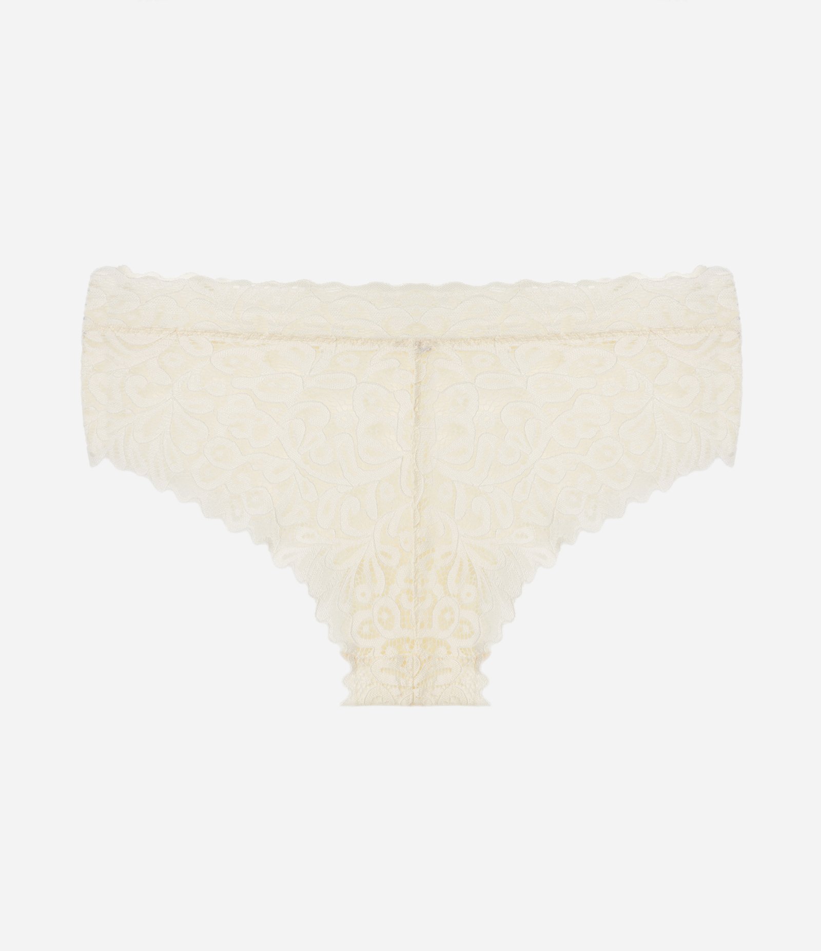 Calcinha Caleçon em Renda Floral com Transparência Off White 6