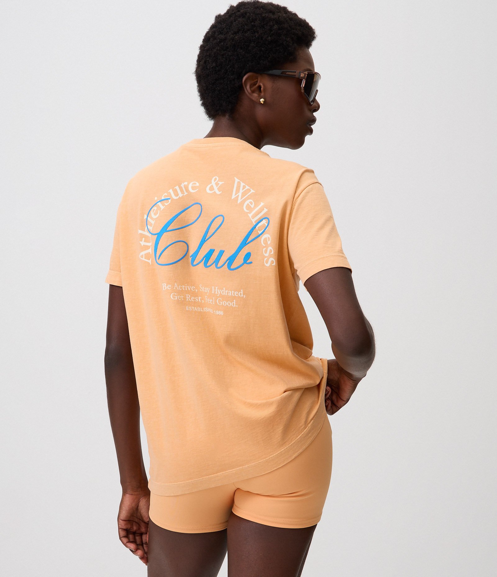 Camiseta Esportiva Oversized em Algodão com Lettering Athleisure & Wellness Laranja 1
