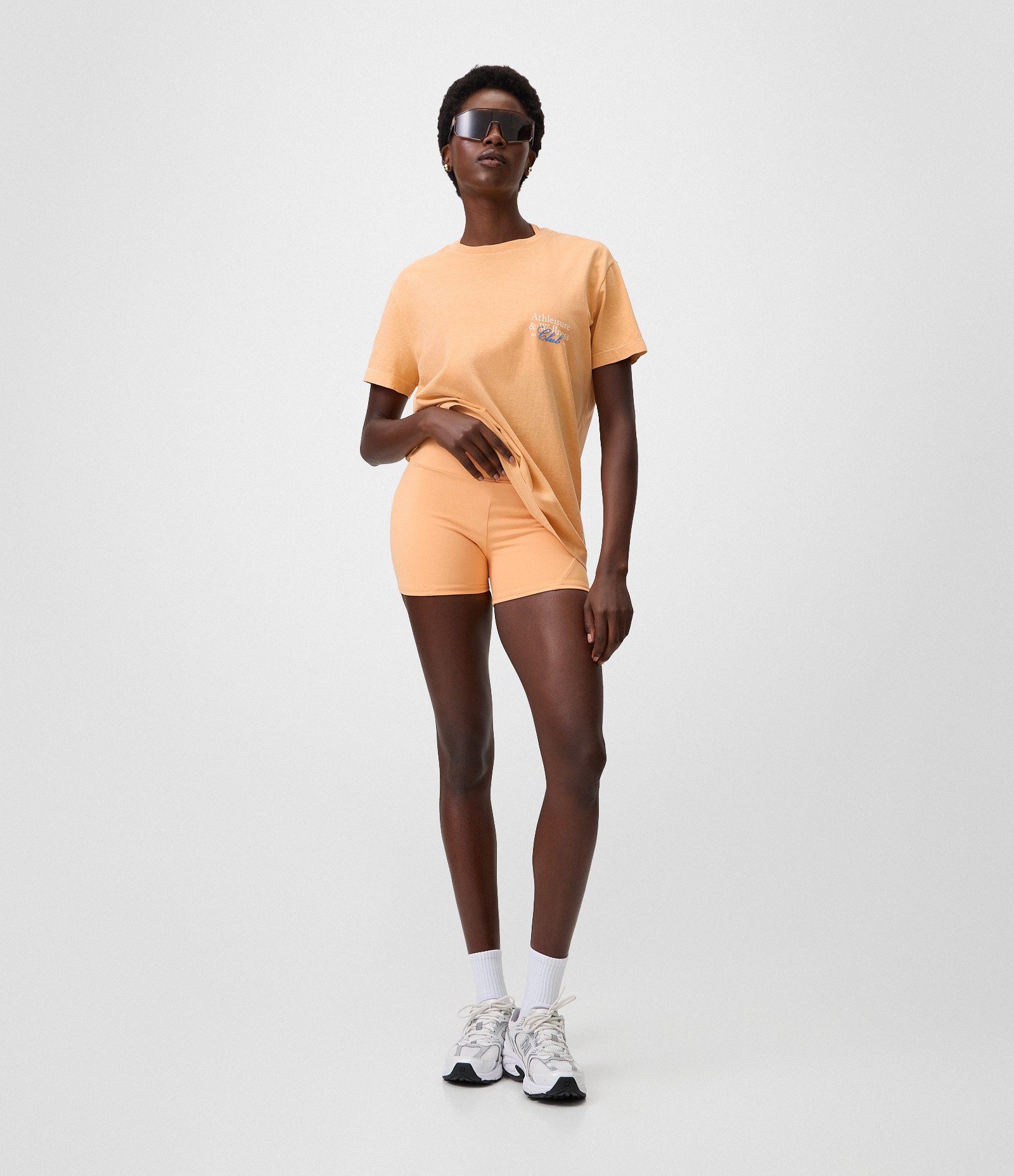 Camiseta Esportiva Oversized em Algodão com Lettering Athleisure & Wellness Laranja 2