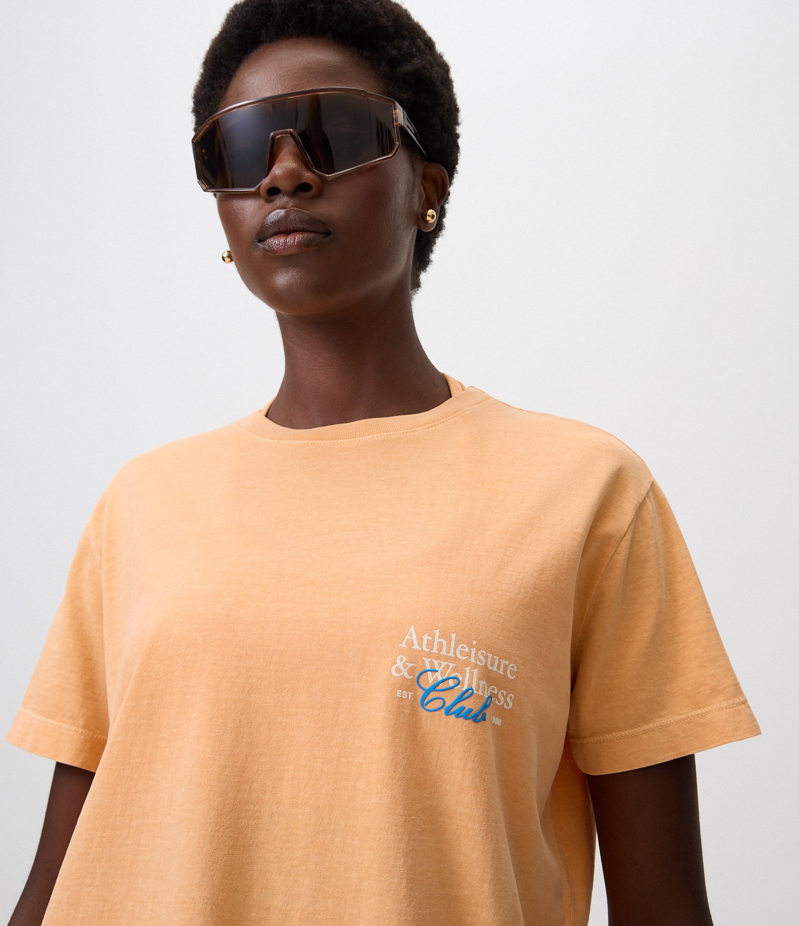 Camiseta Esportiva Oversized em Algodão com Lettering Athleisure & Wellness Laranja 3
