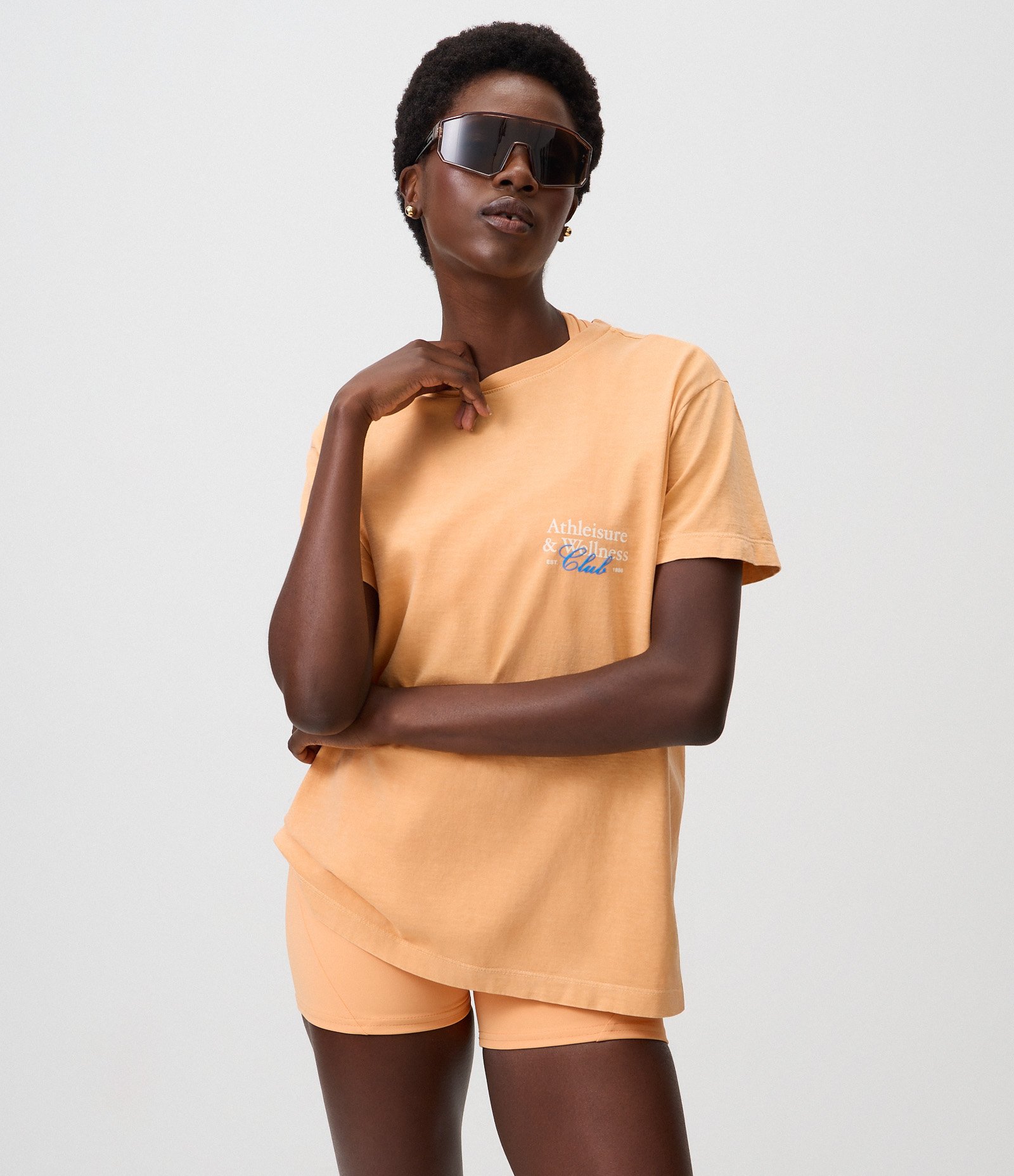 Camiseta Esportiva Oversized em Algodão com Lettering Athleisure & Wellness Laranja 4