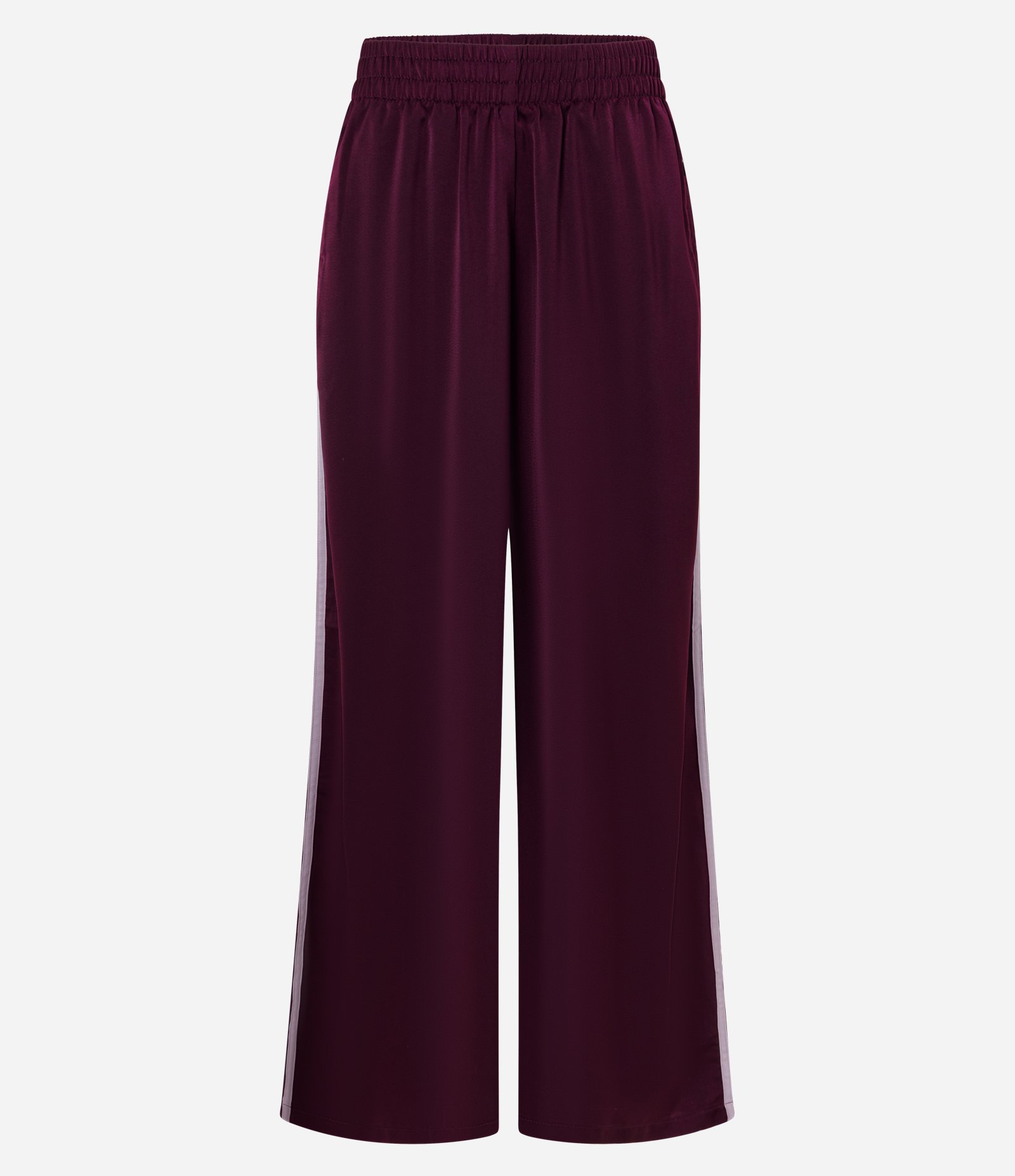 Calça Esportiva em Microfibra Acetinada com Listras Laterais Roxo 5
