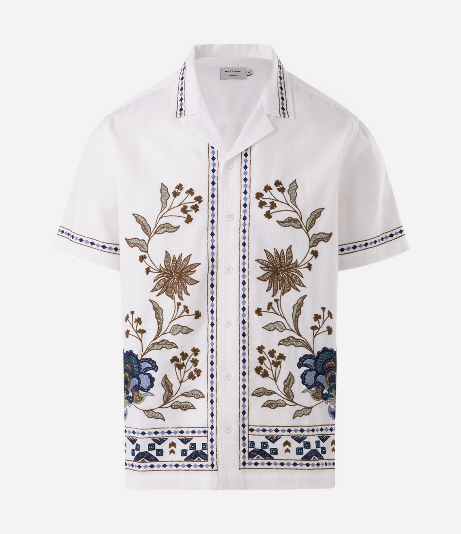 Camisa em Cotton com Bordado Floral Branco 5