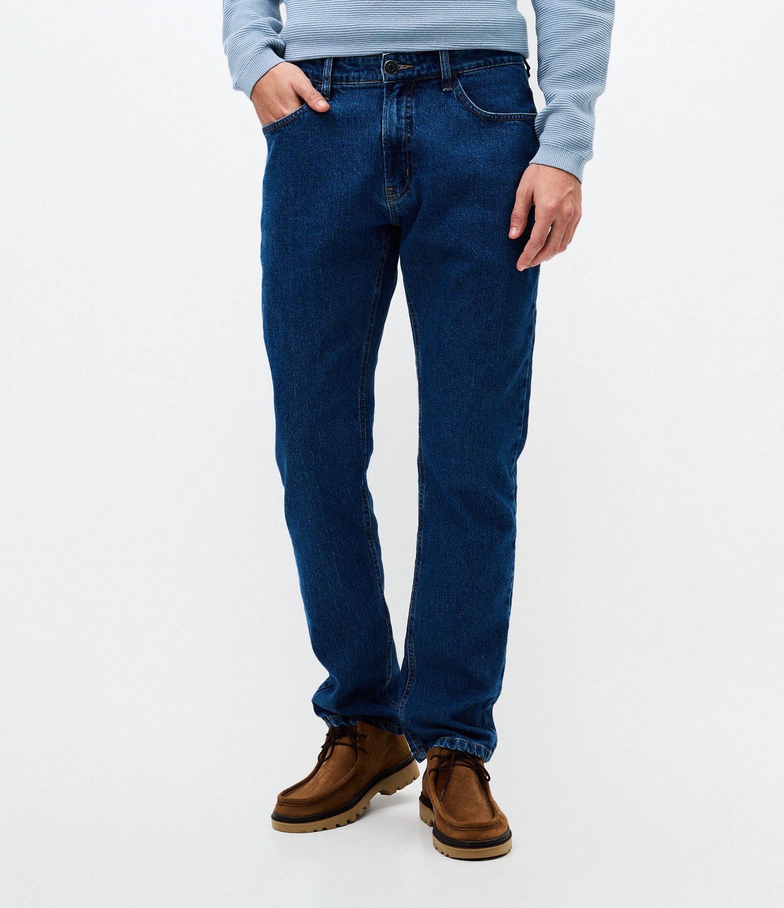 Calça Jeans Slim com Bolsos Funcionais Azul 2