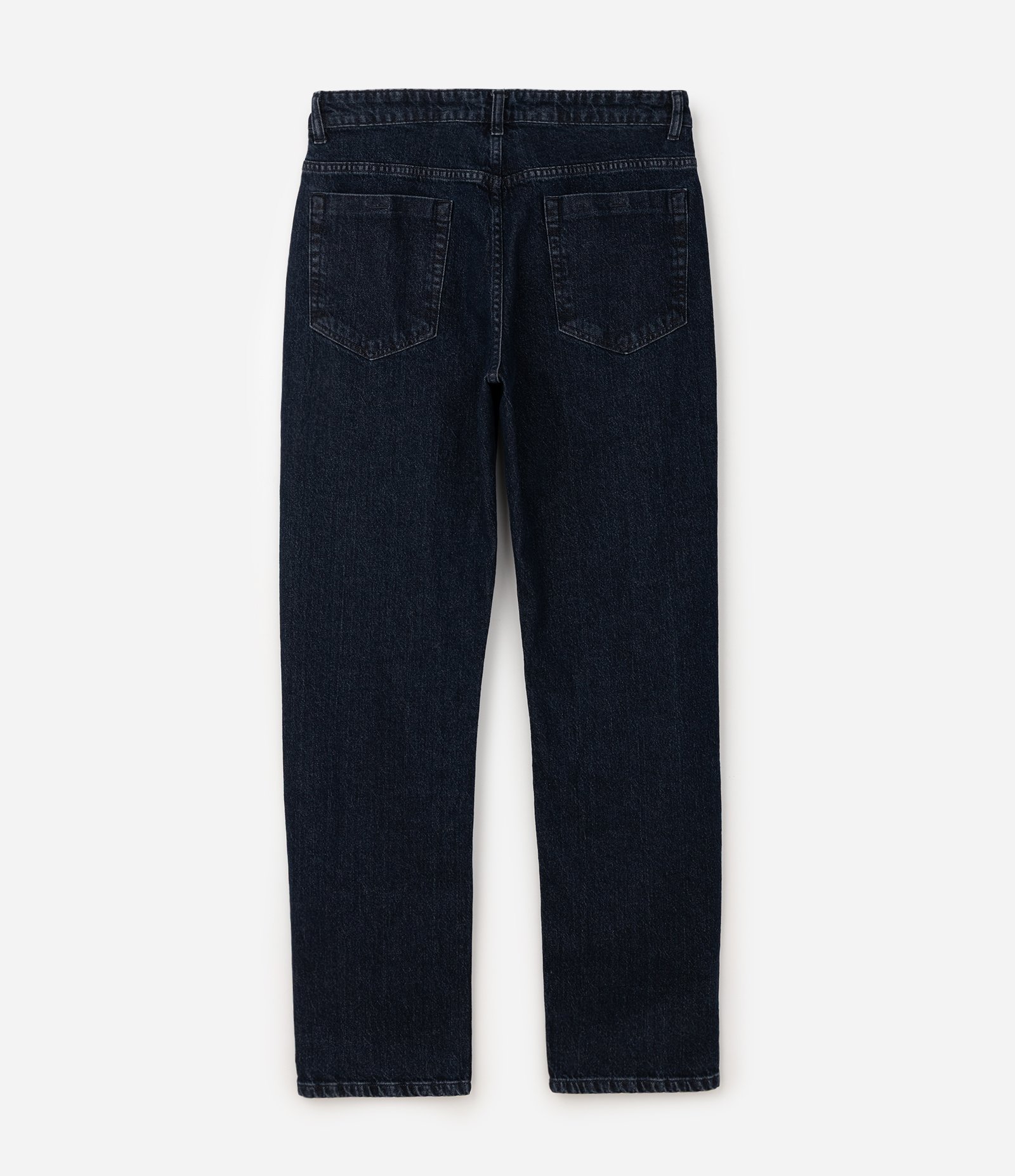 Calça Reta em Jeans com Lavagem Escura Preto 5