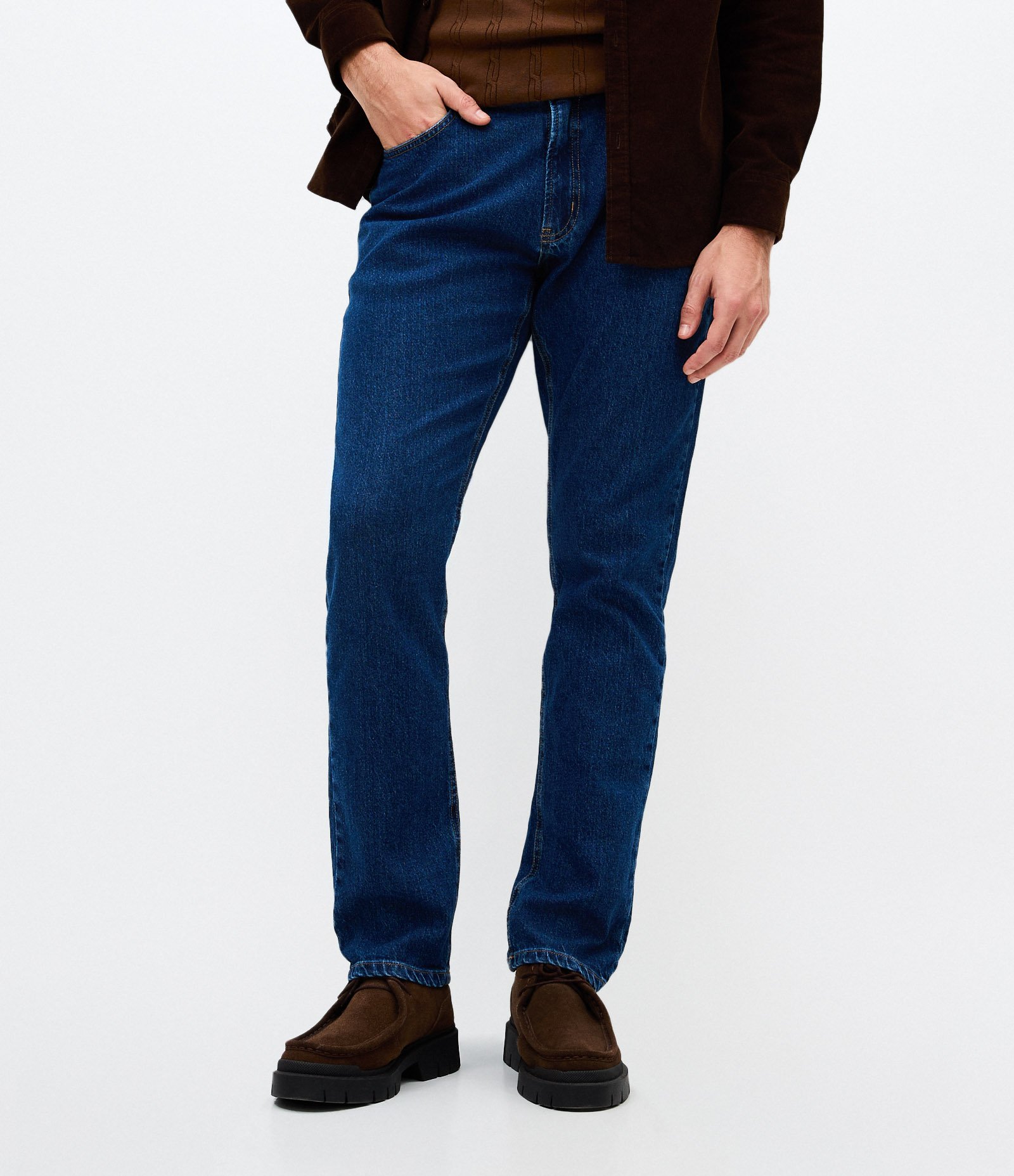 Calça Jeans Slim com Bolsos Funcionais Azul 2