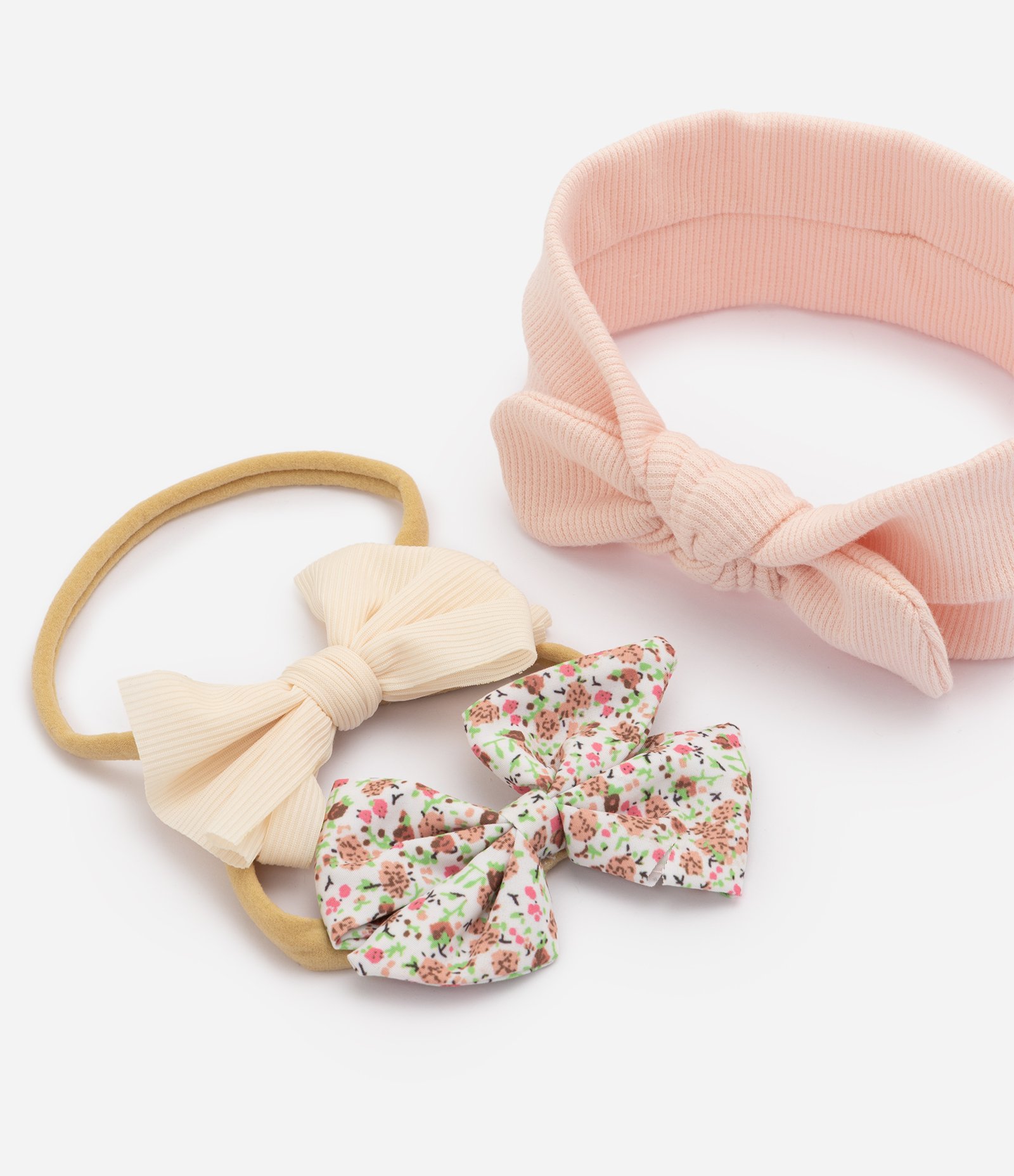 Kit 3 Faixa de Cabelo Infantil Em Tricoline - Tam Único Multicores 2