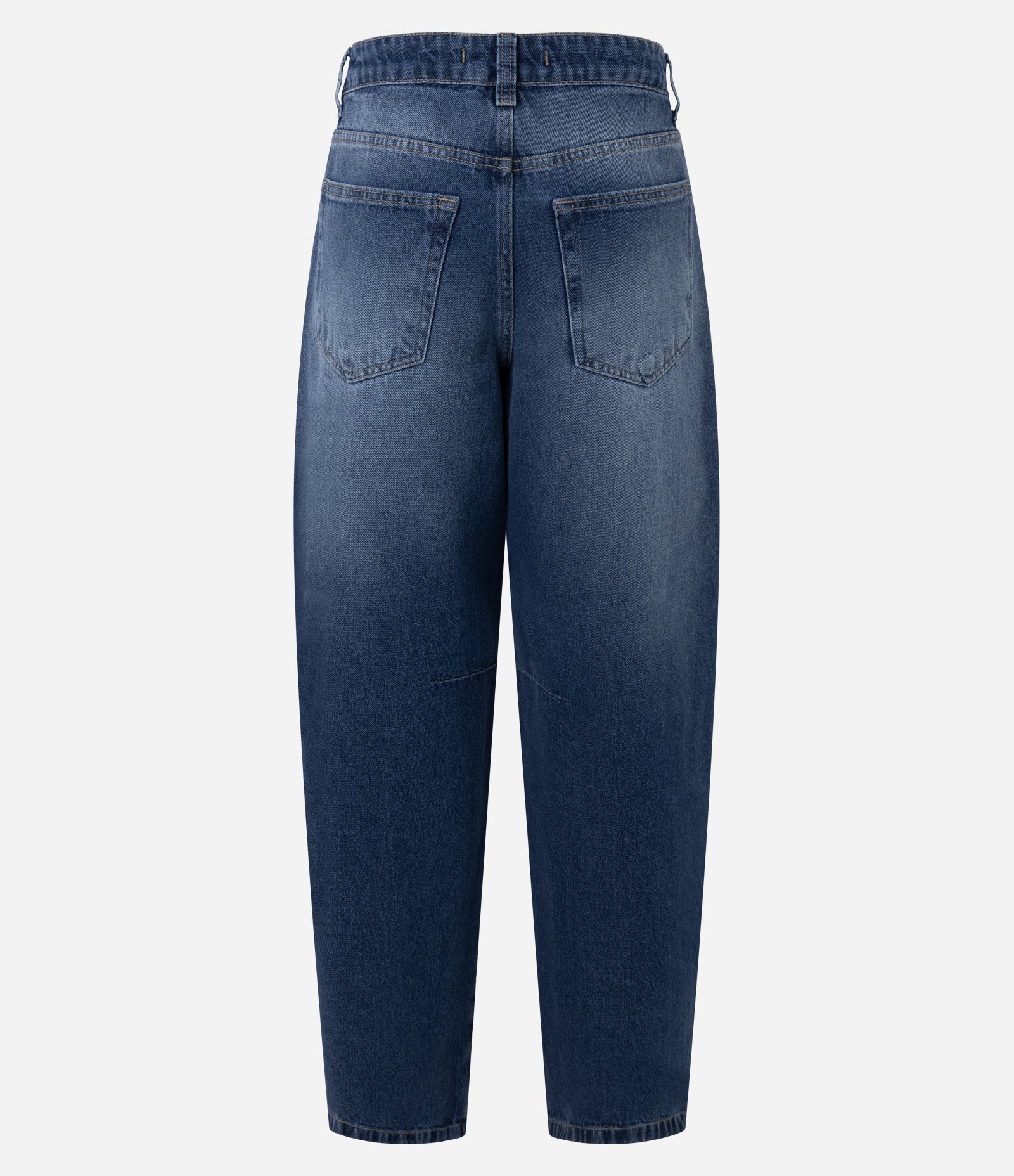 Calça Baggy em Jeans com Cintura Média Chaveiro de Pérolas e Coração Escuro 9
