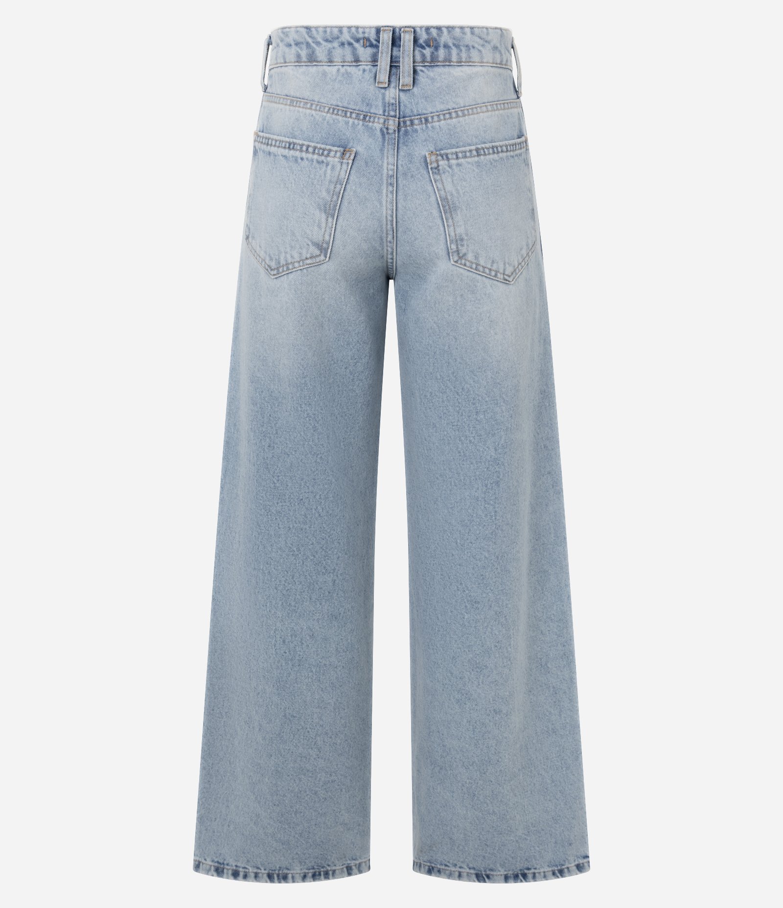 Calça Wide Leg em Jeans Cintura Média com Lenço Paisley Claro 8