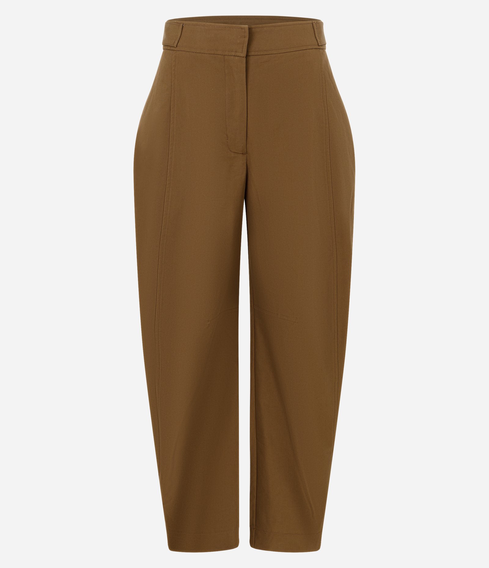 Calça Barrel Alfaiatada com Detalhe Ajustável na Barra Marrom 7