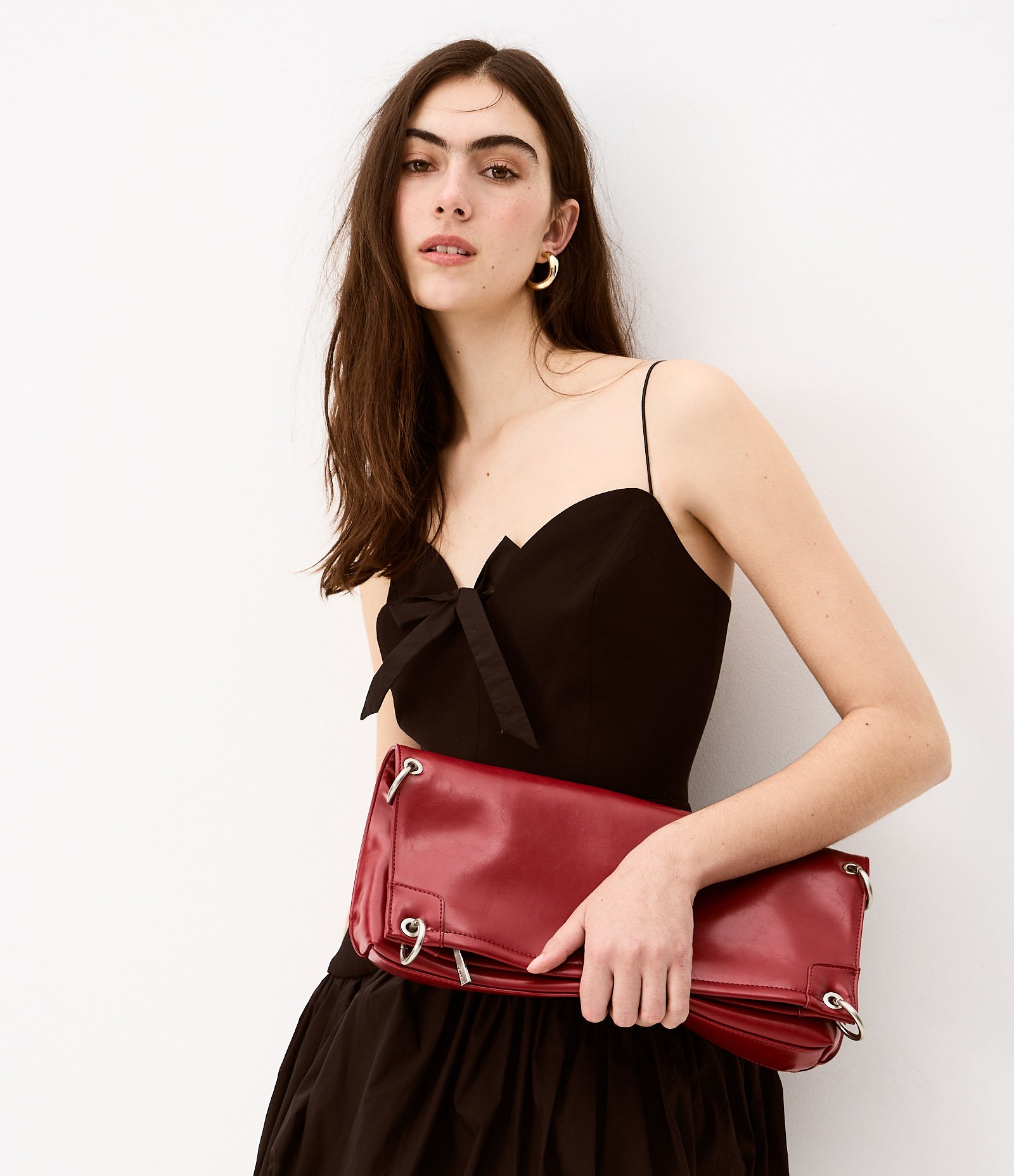 Vestido Balonê em Tricoline com Laço no Busto Preto 3