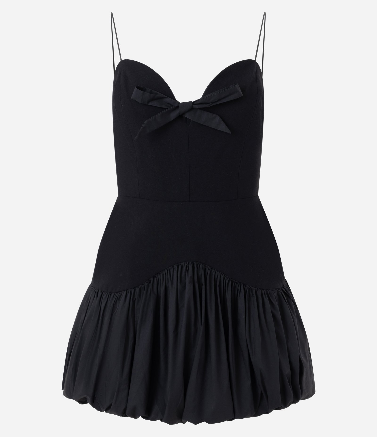 Vestido Balonê em Tricoline com Laço no Busto Preto 4