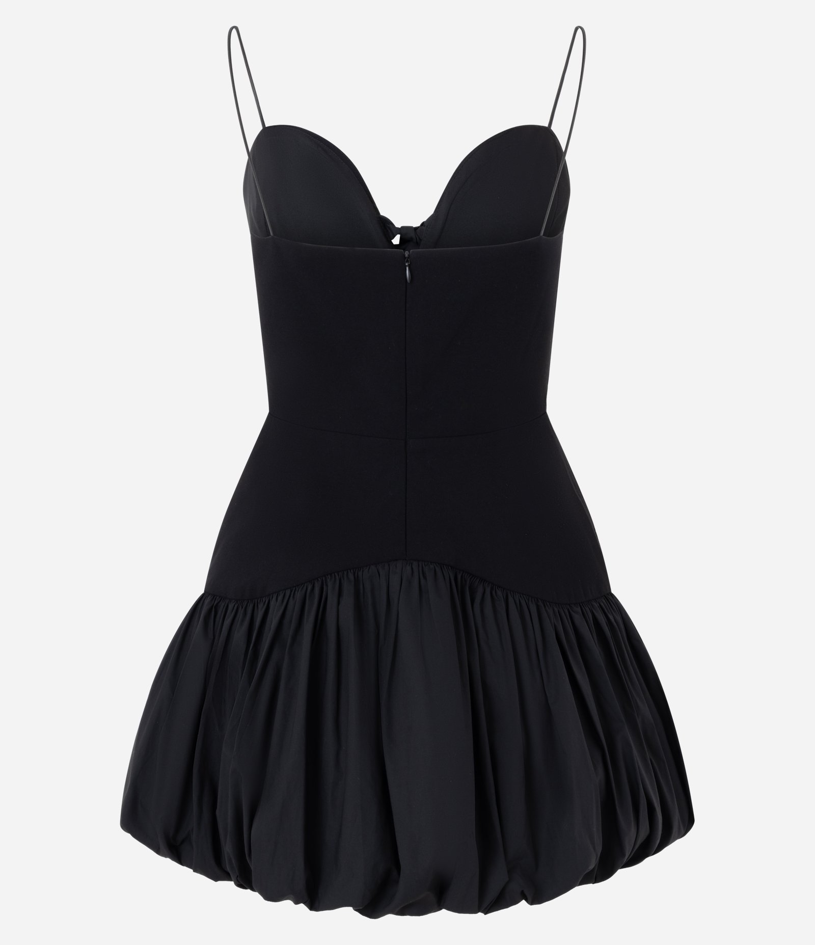 Vestido Balonê em Tricoline com Laço no Busto Preto 5