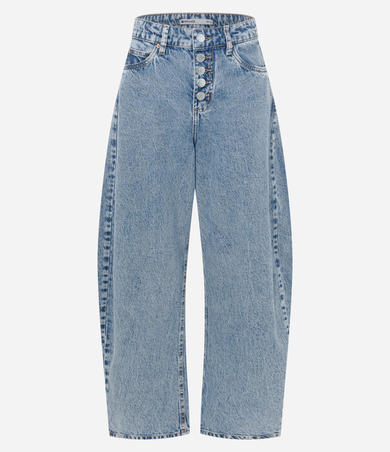 Calça Baggy Balloon em Jeans com Cintura Média Azul Claro 5