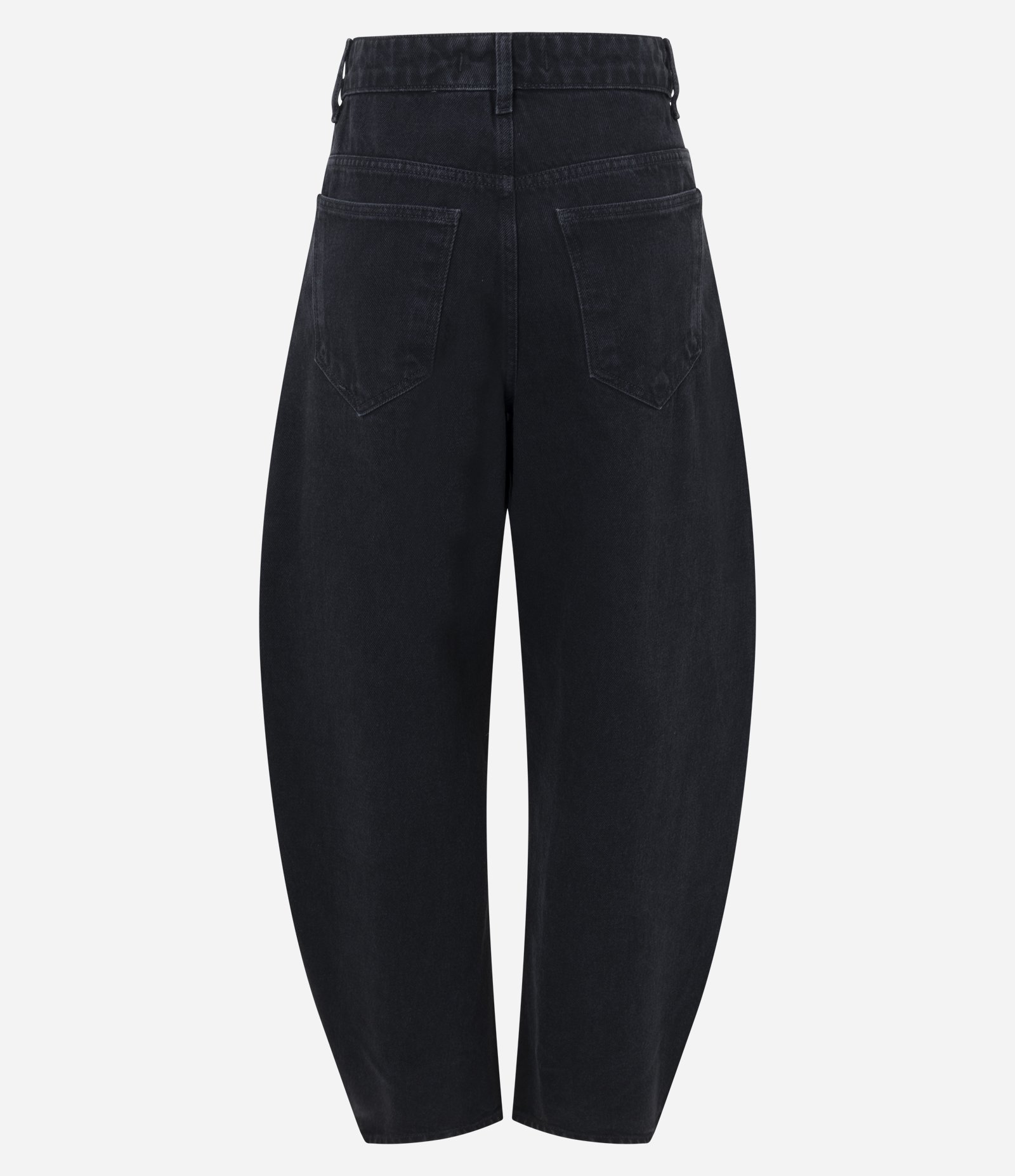 Calça Baggy Balloon em Jeans com Cintura Média Preto 2