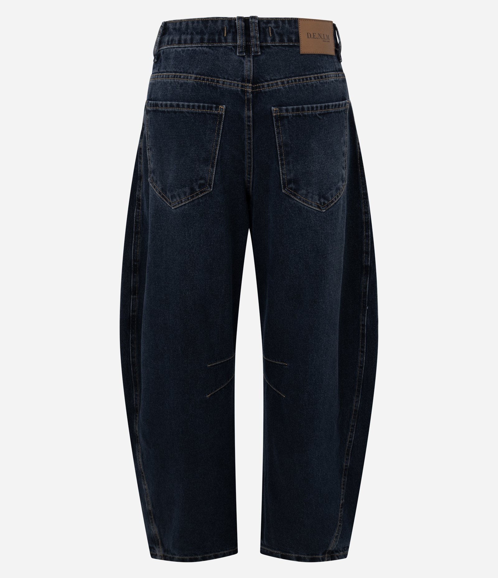 Calça Balloon em Jeans com Cintura Média e Recorte Lateral Azul Escuro 6
