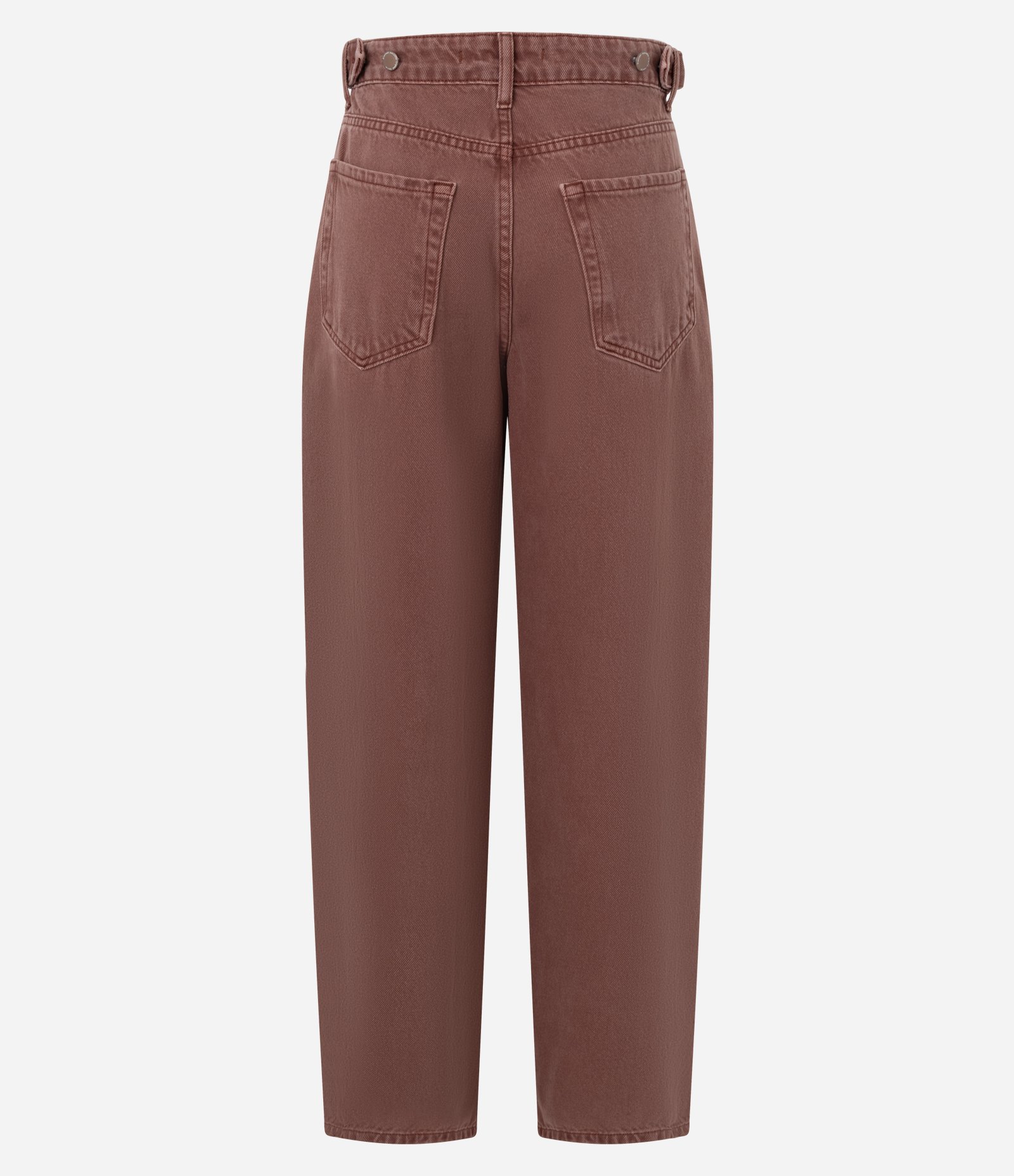 Calça Baggy em Sarja com Cintura Média Ajustável Rose 2