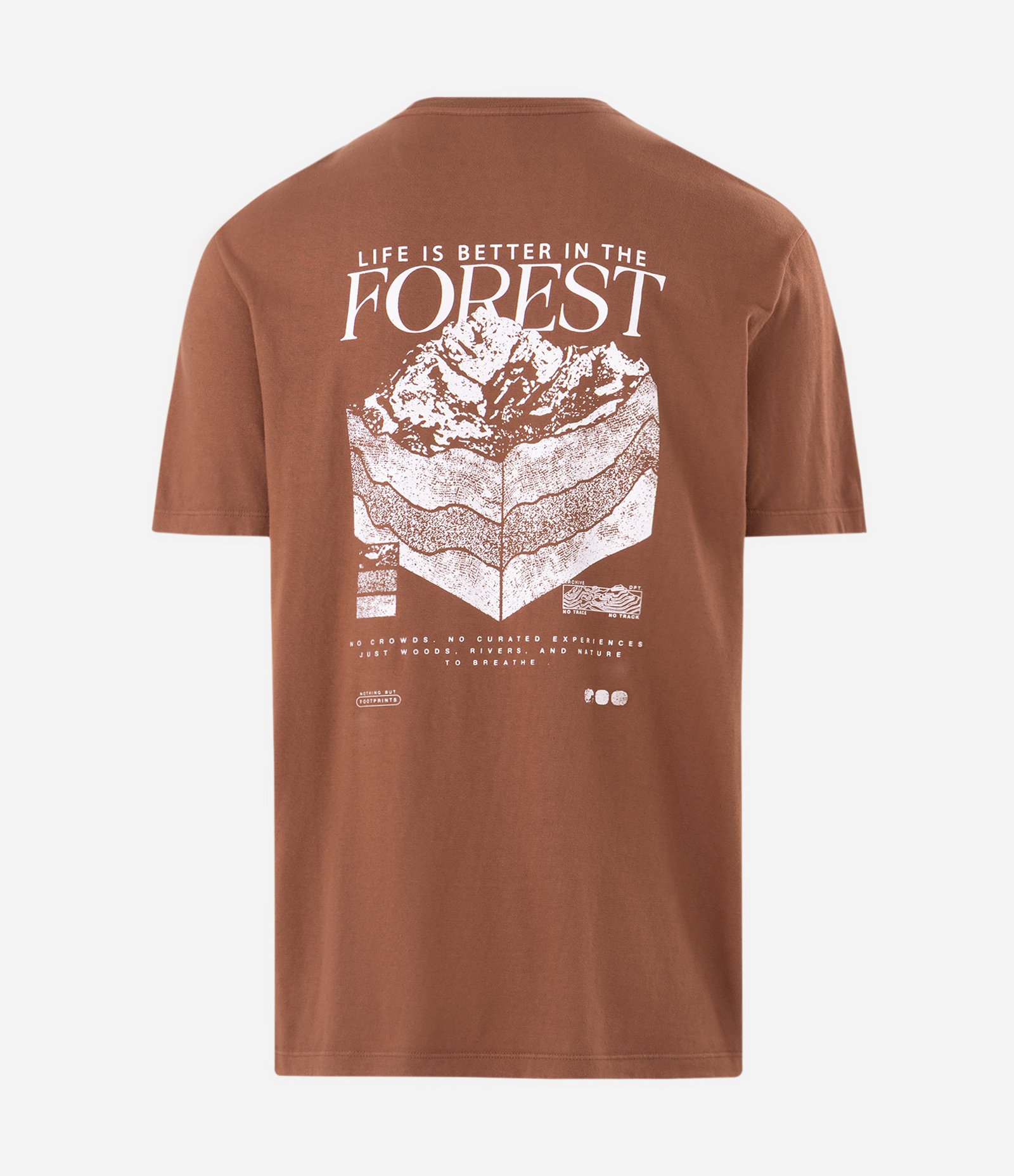 Camiseta Comfort em Algodão com Estampa Mapa Forest Marrom 6
