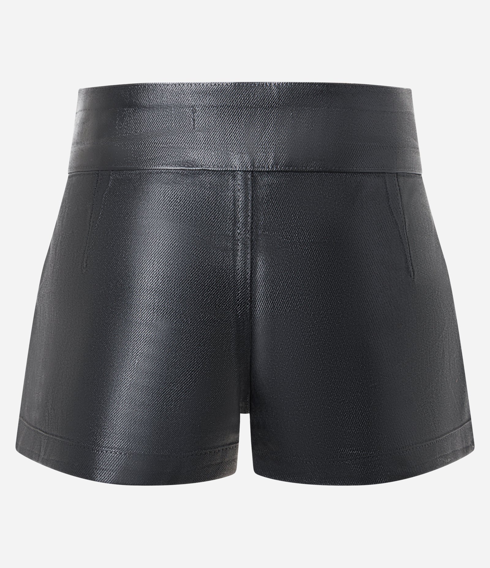 Mini Short em Jeans Resinado com Cintura Baixa Preto 7