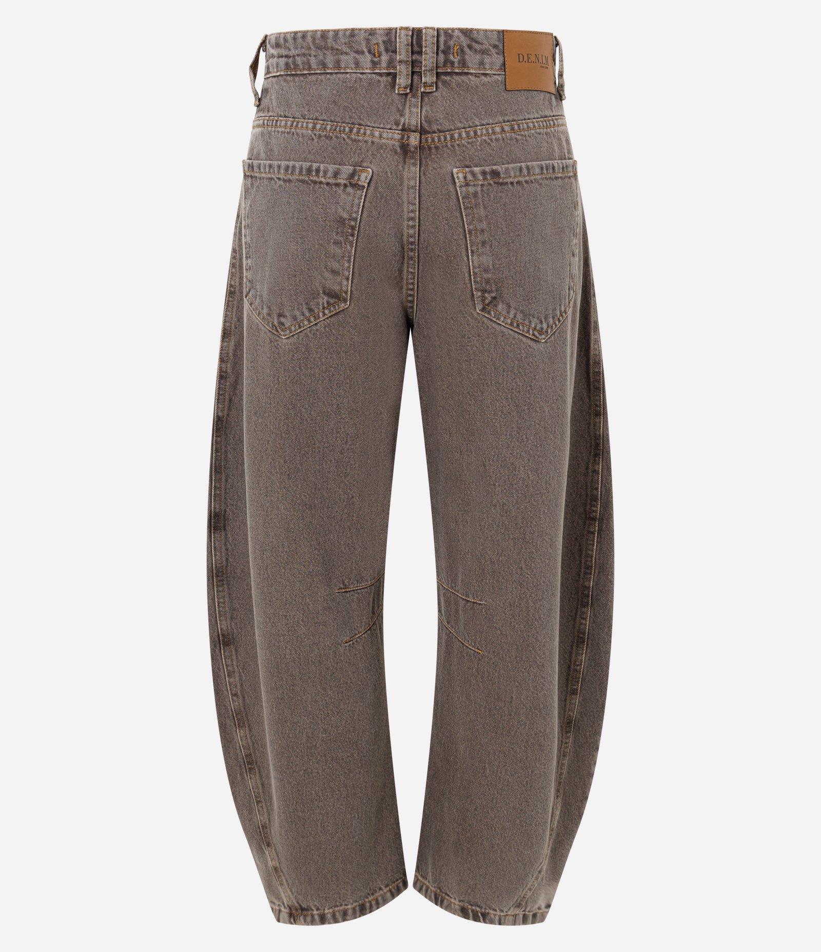 Calça Balloon em Jeans com Cintura Média e Recorte Lateral Cinza Esverdeado 2
