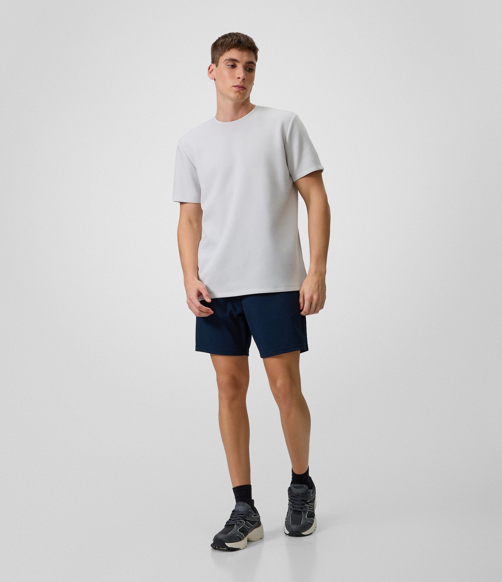 Bermuda Esportiva Texturizada com Bolsos de Zíper Azul 1