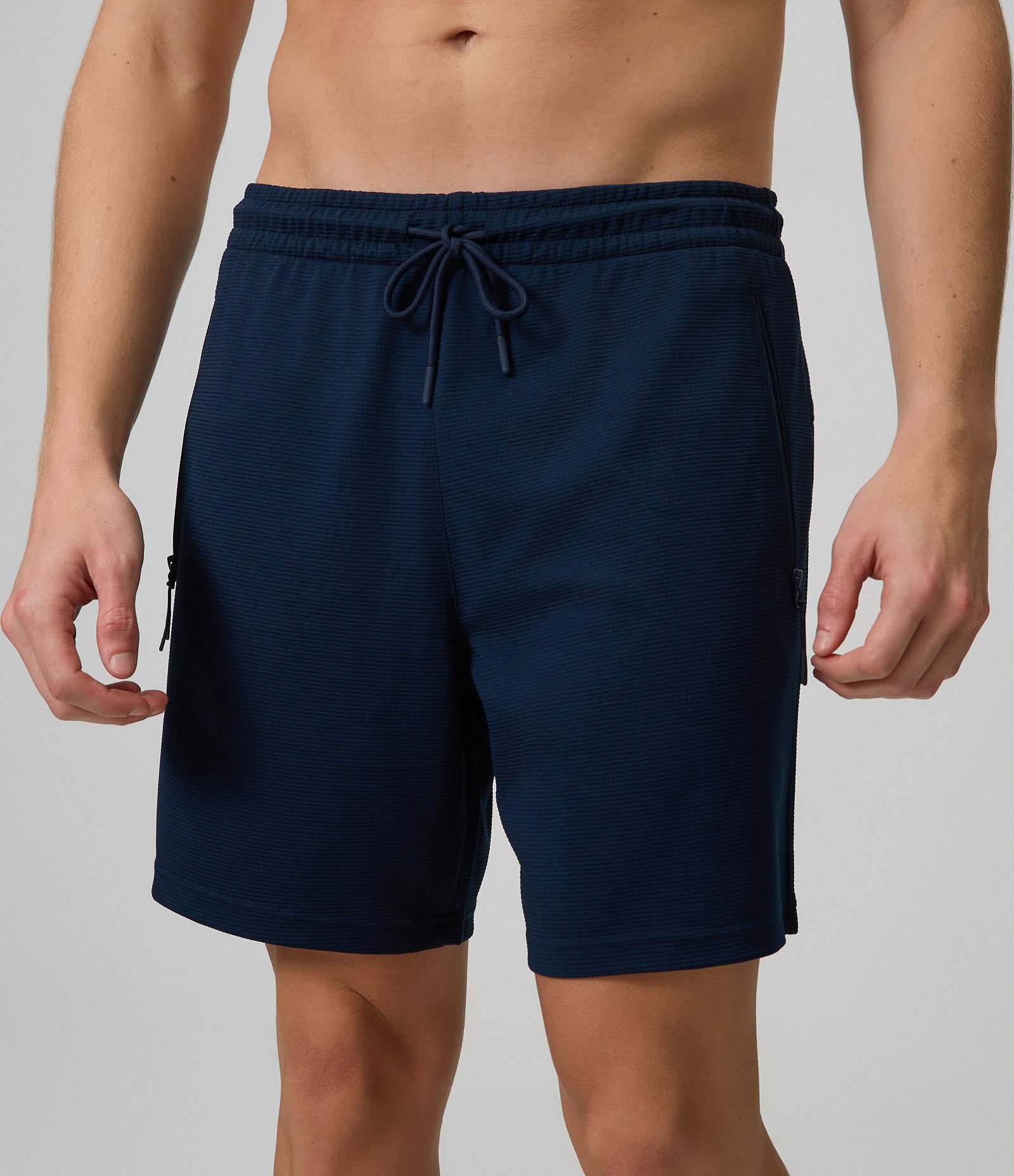 Bermuda Esportiva Texturizada com Bolsos de Zíper Azul 2