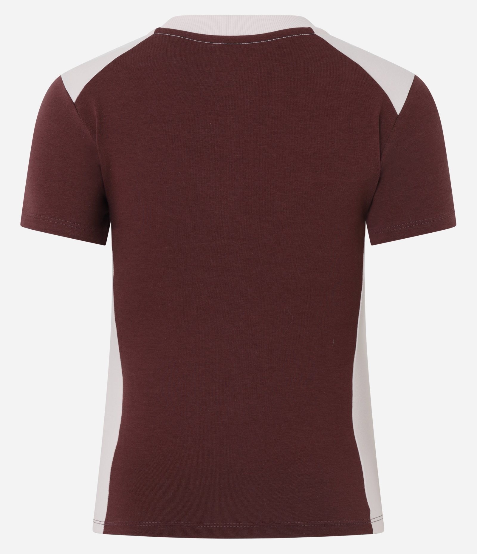 Camiseta em Algodão com Lettering Colombia e Recortes Contrastantes Bordô 6