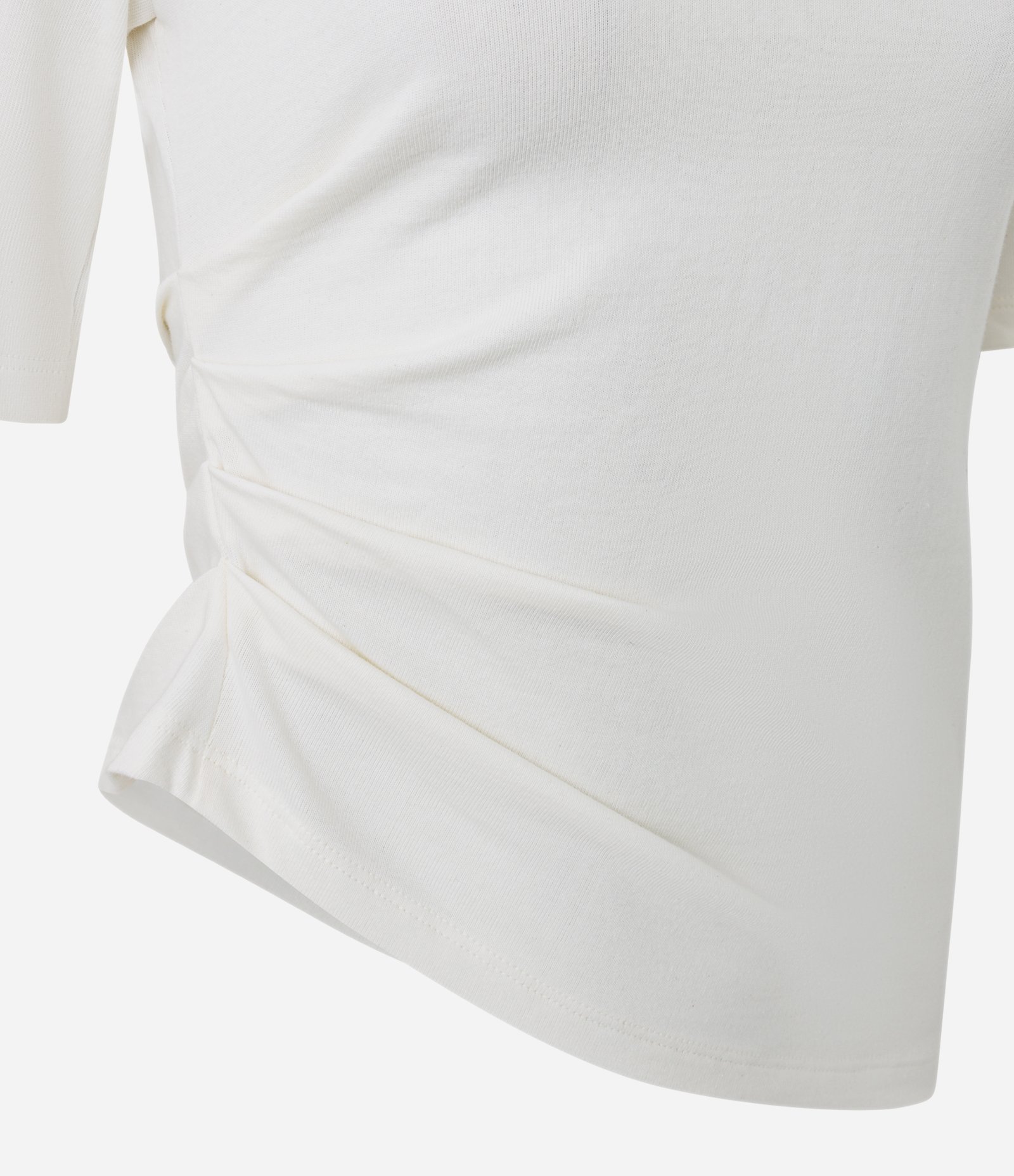 Blusa em Algodão com Ombreiras e Barra Assimétrica Branco 2