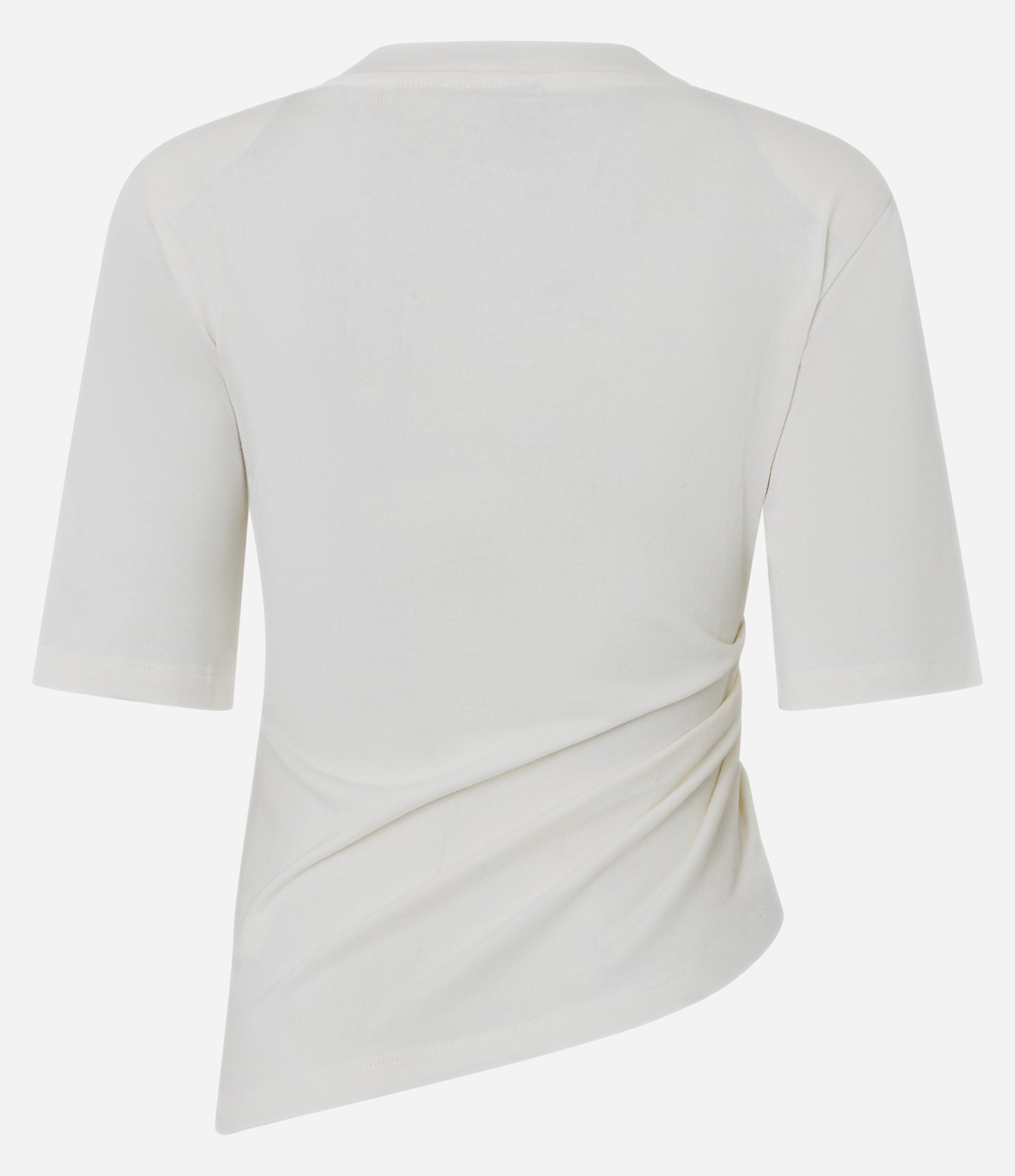 Blusa em Algodão com Ombreiras e Barra Assimétrica Branco 3