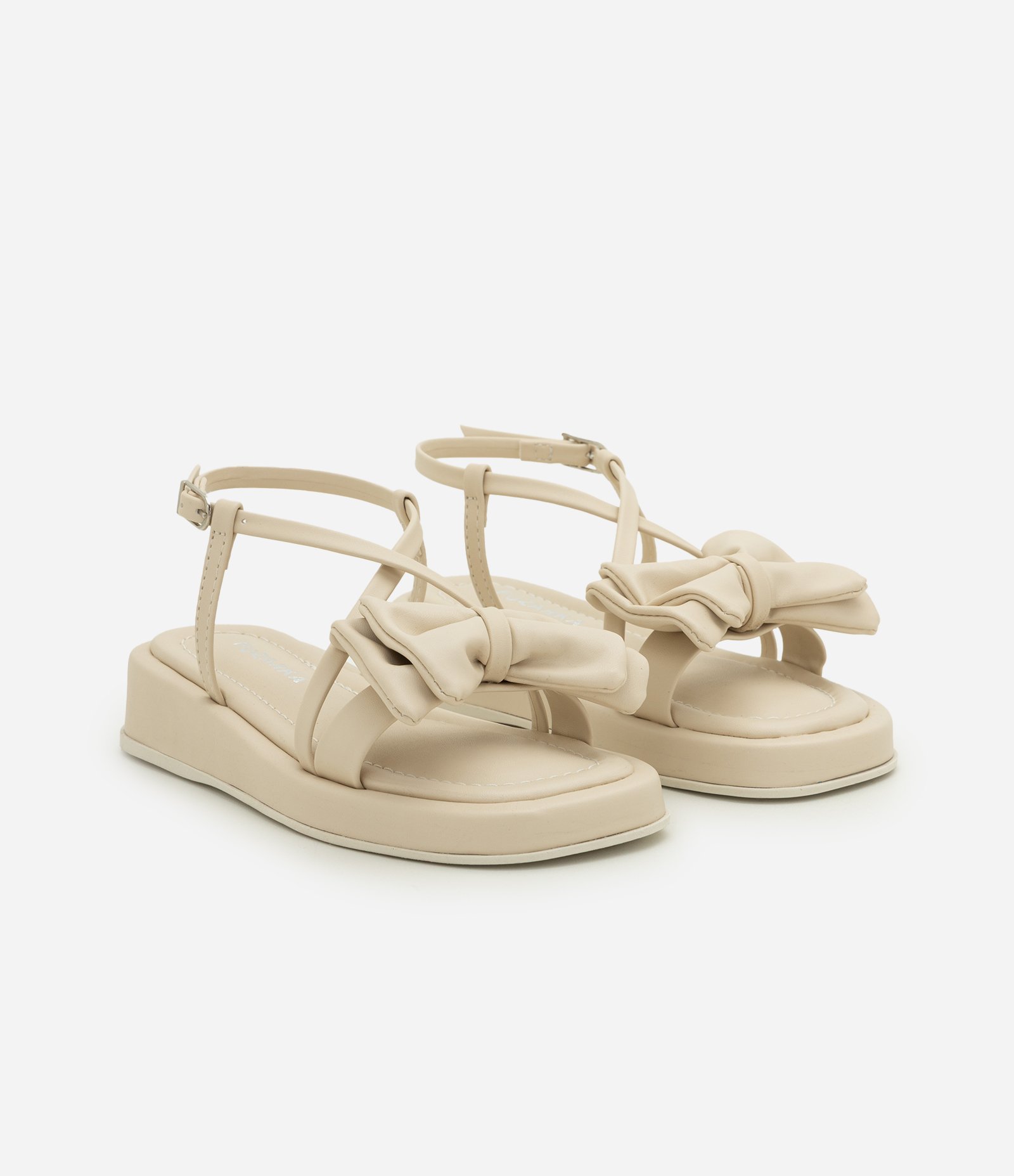 Sandália Flatform Infantil com Lacinho - Tam 29 ao 35 Off White 1